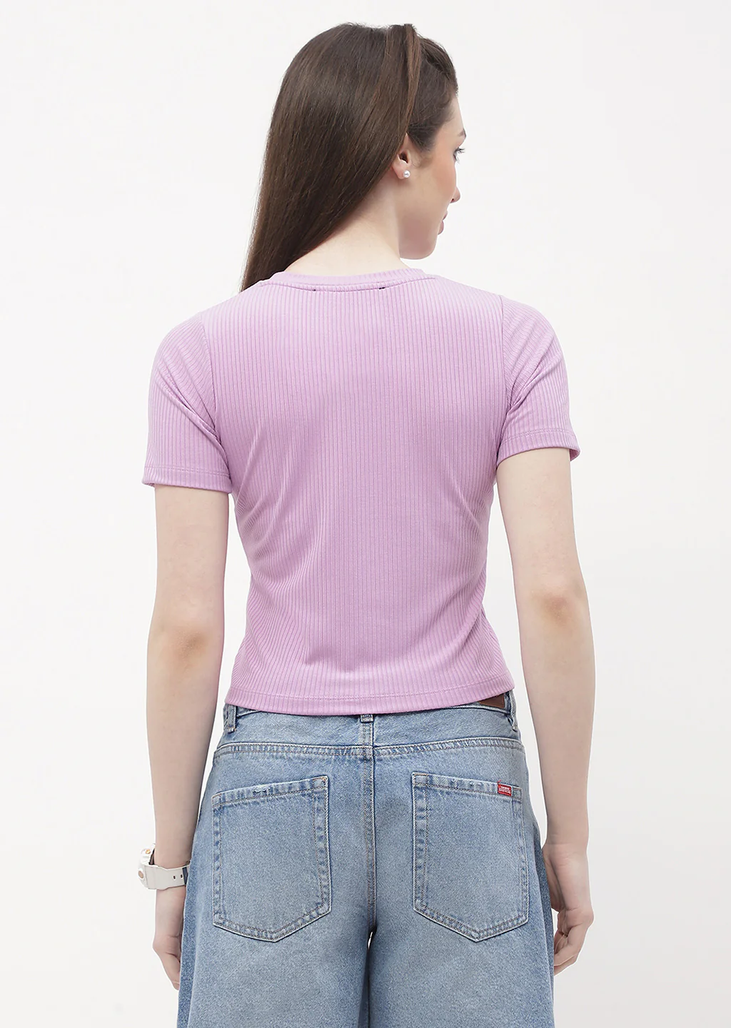 Madame Graphic Print Lilac Ribbed T-Shirt - Image 6