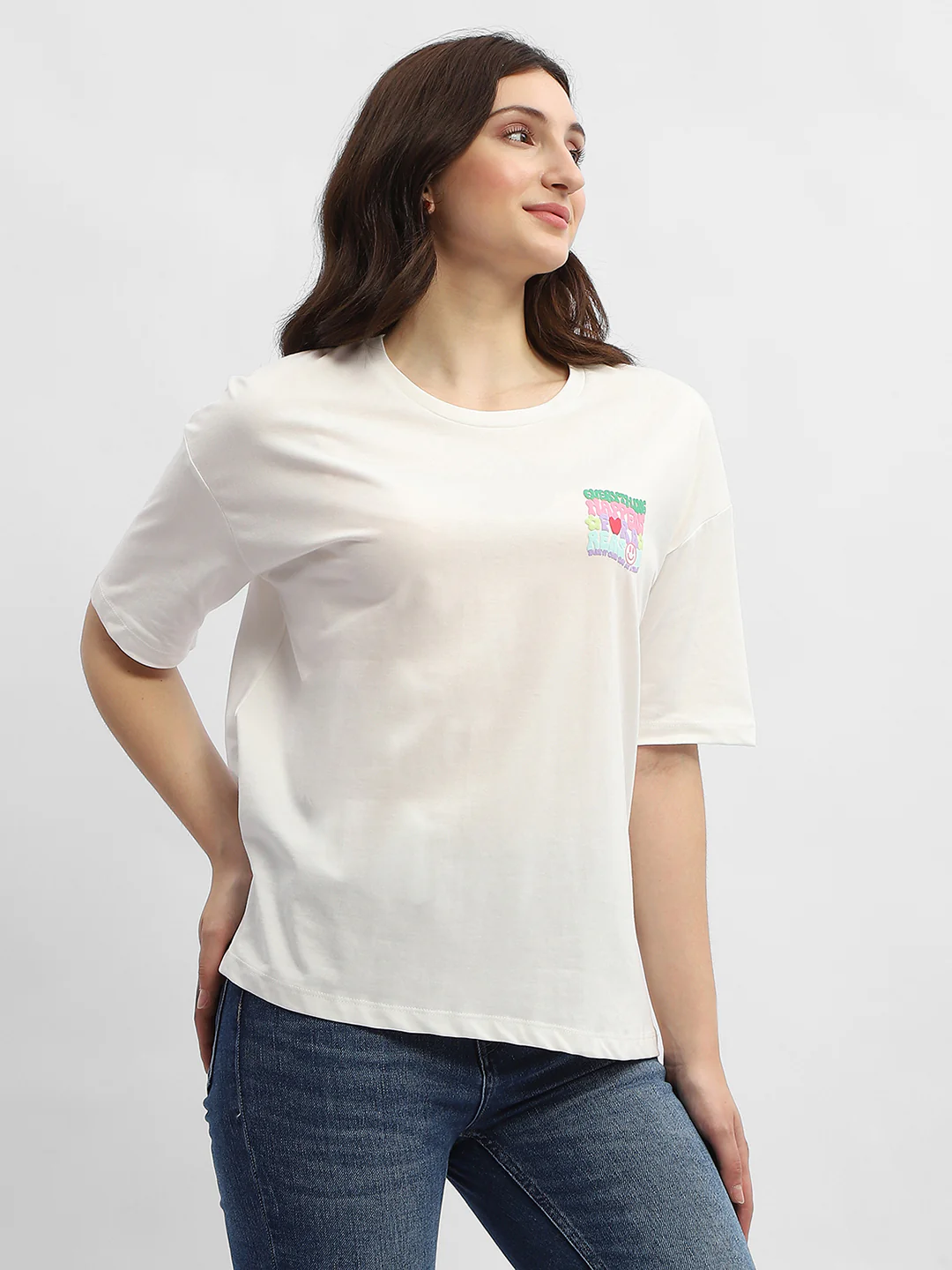 Madame Typography White Cotton T-Shirt - Image 3