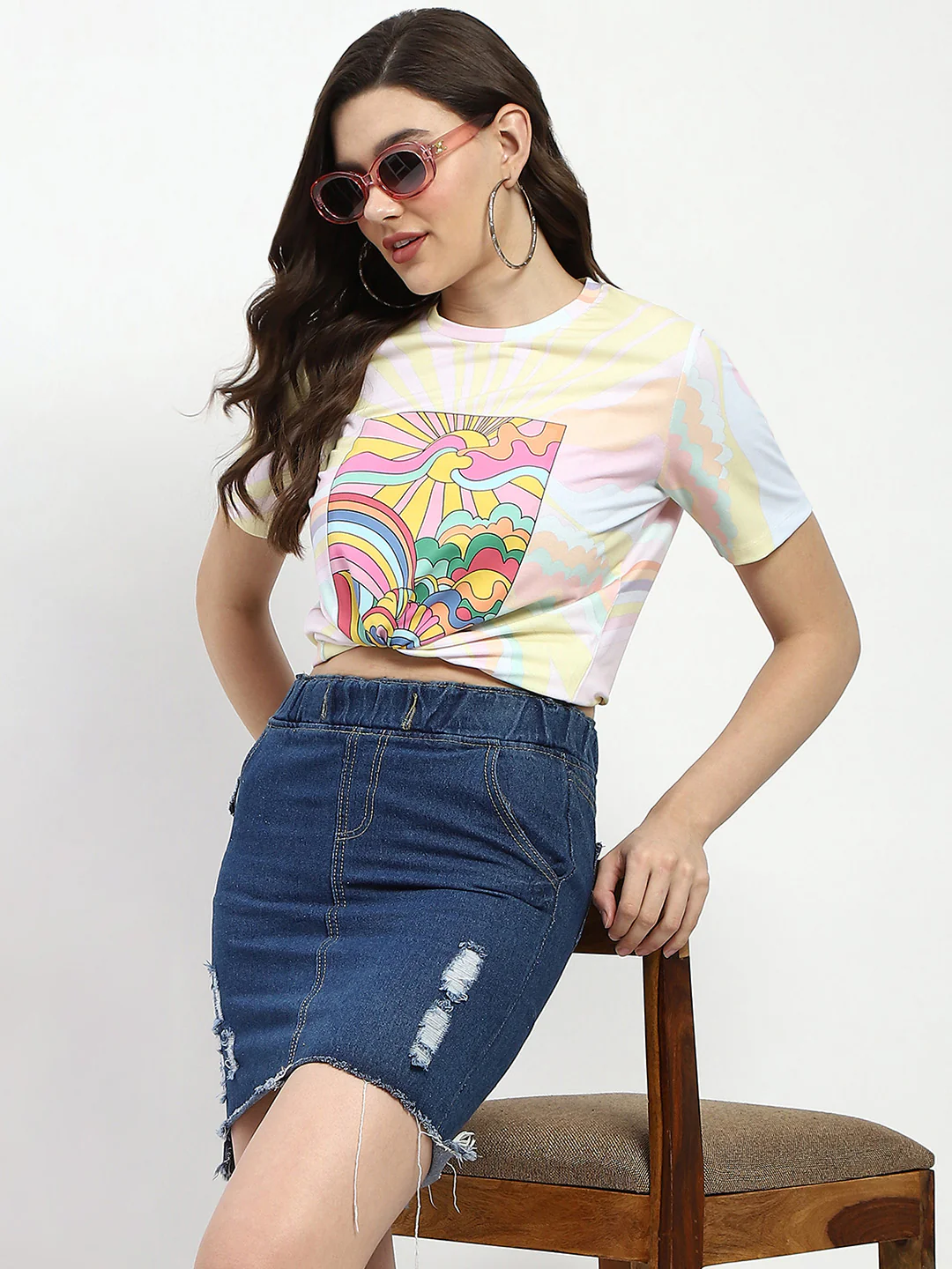 Madame Graphic Print Short Sleeve White T-Shirt