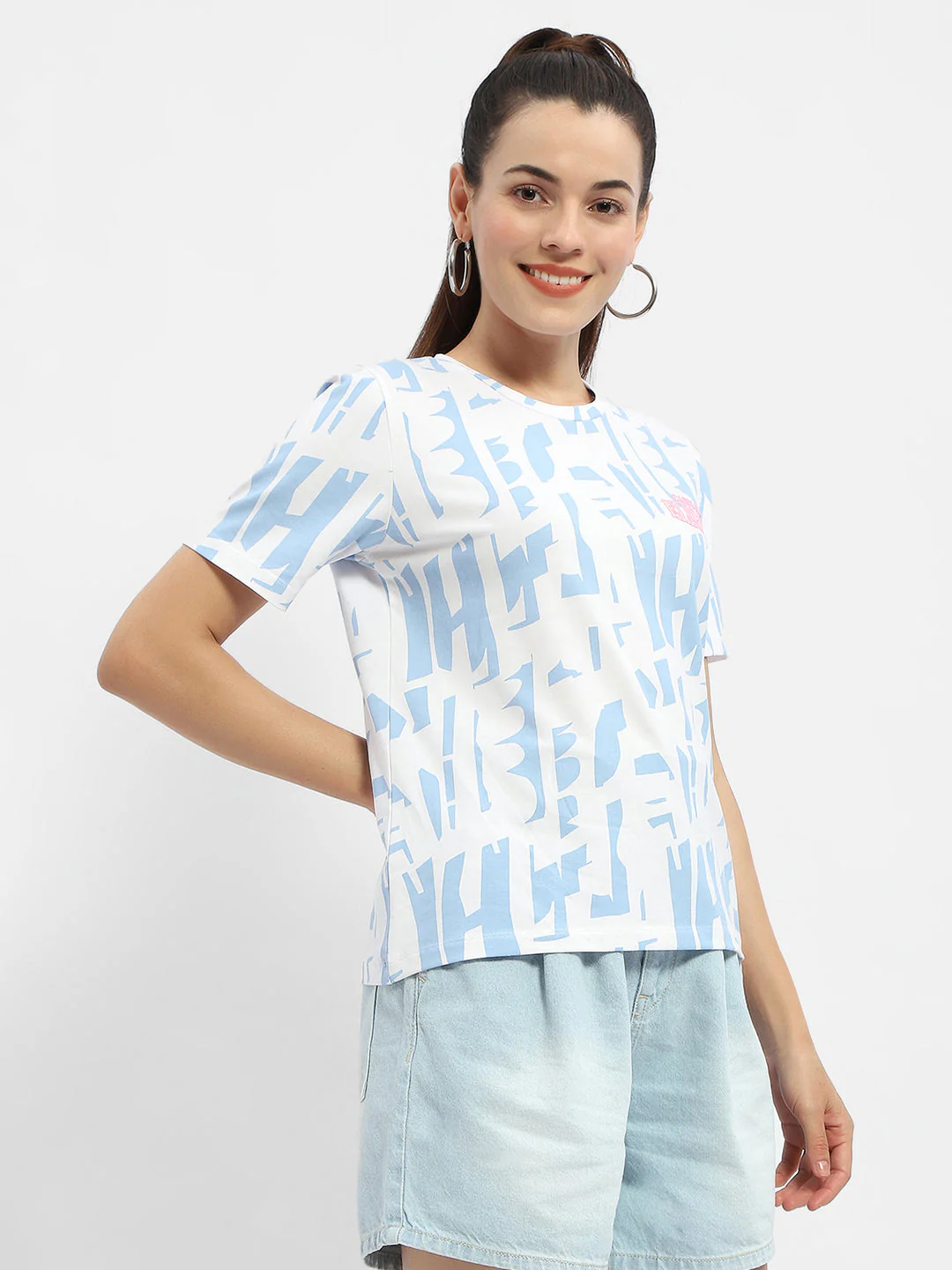 Madame Abstract Print Sea Green T-Shirt - Image 3