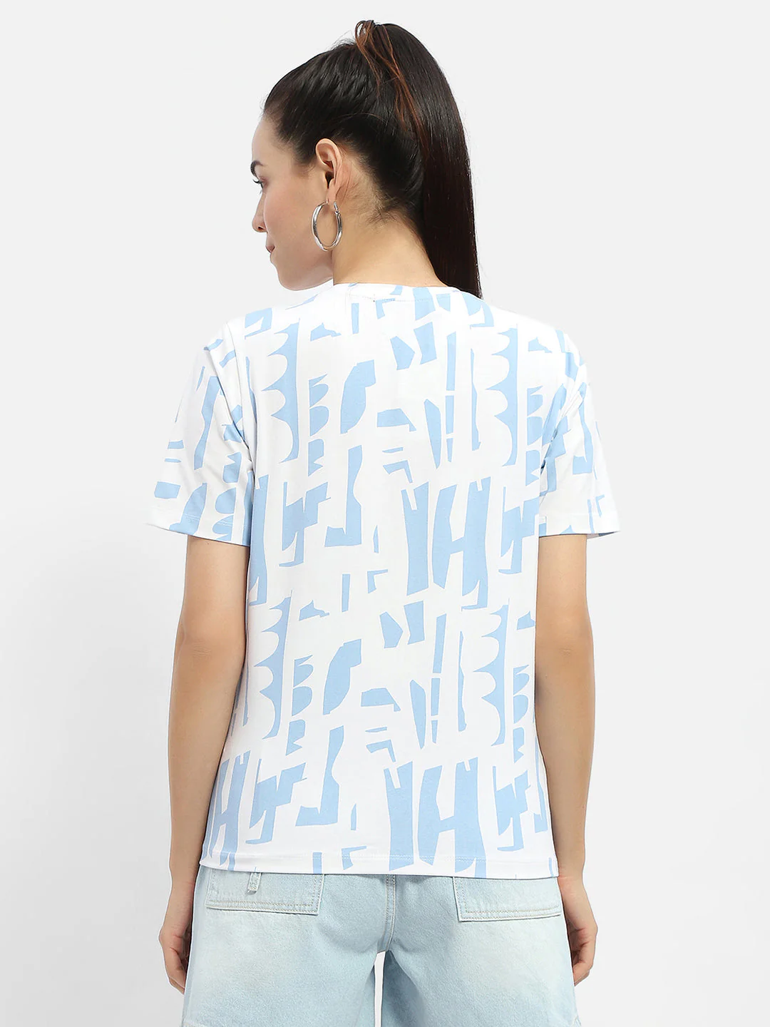 Madame Abstract Print Sea Green T-Shirt - Image 5