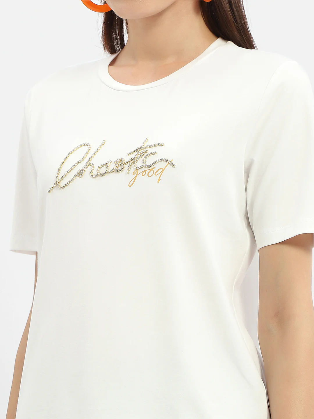 Madame Typography White Crew Neck T-Shirt - Image 6