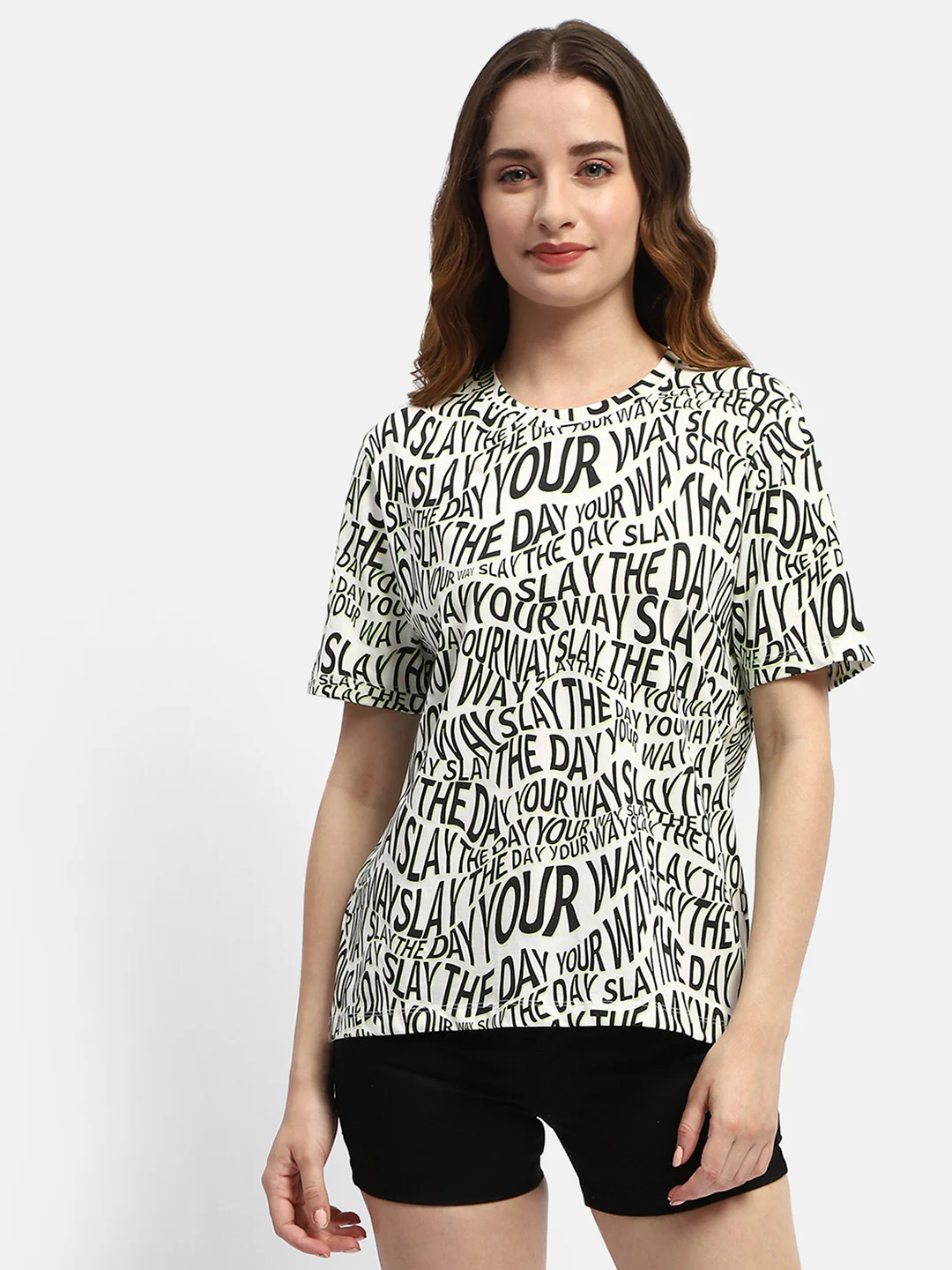 Madame Typography White Regular T-Shirt - Image 3