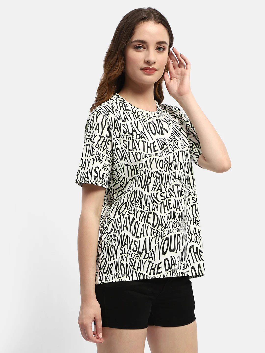 Madame Typography White Regular T-Shirt - Image 4