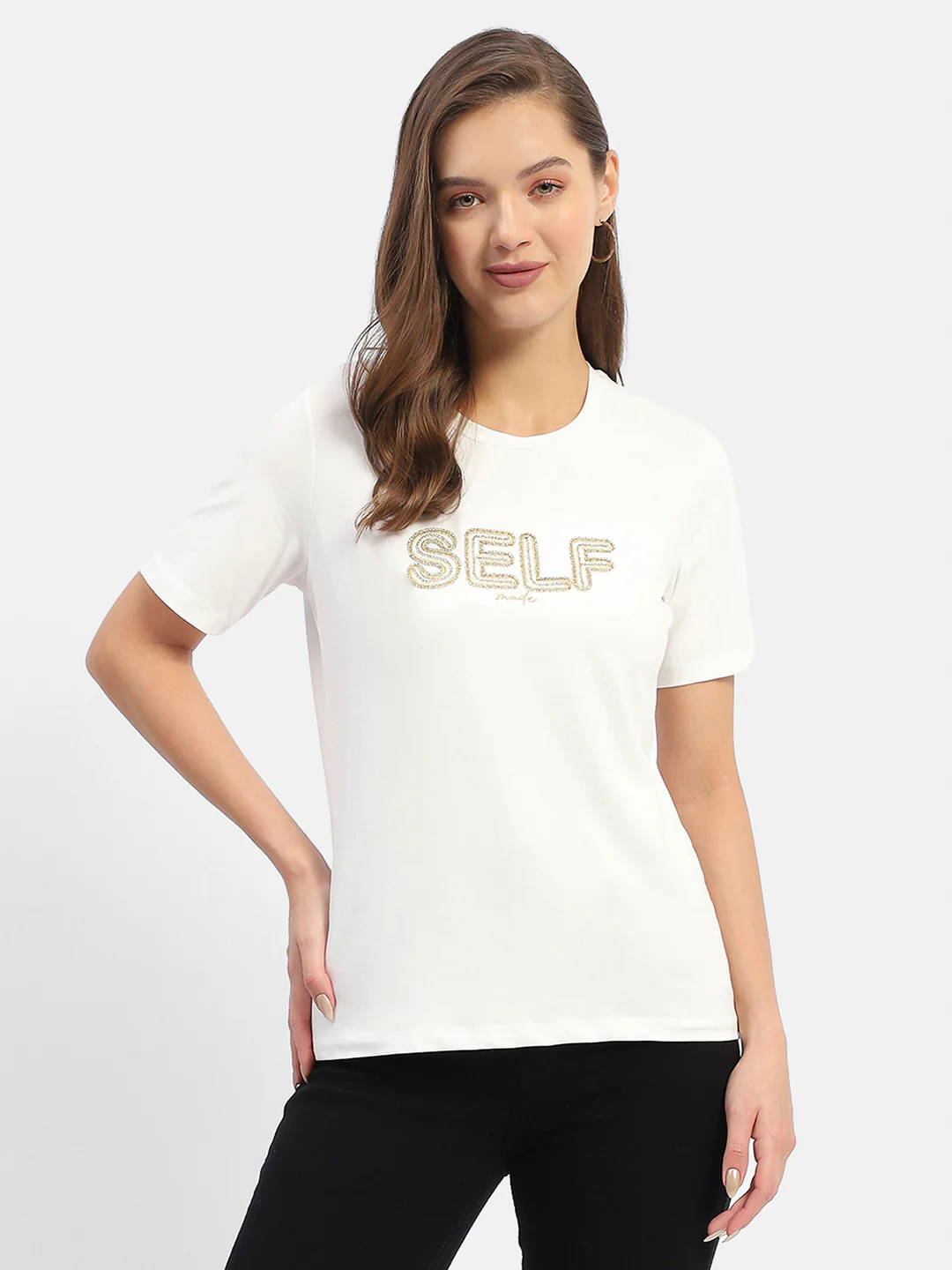 Madame Typography White Regular T-Shirt - Image 3
