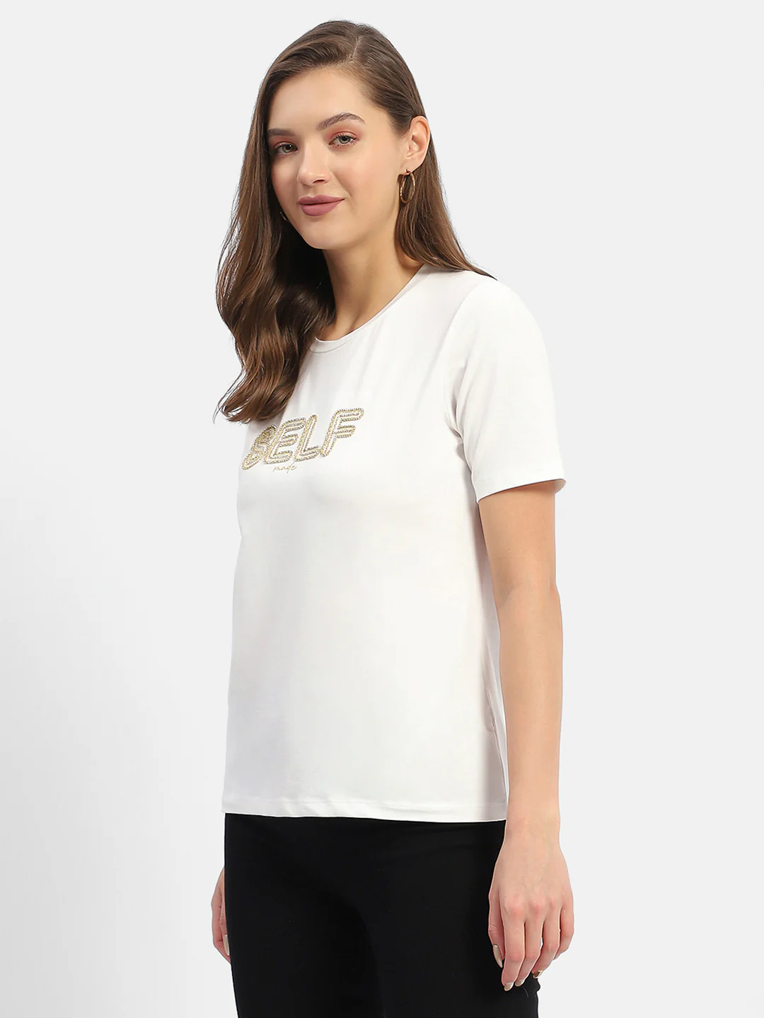 Madame Typography White Regular T-Shirt - Image 4