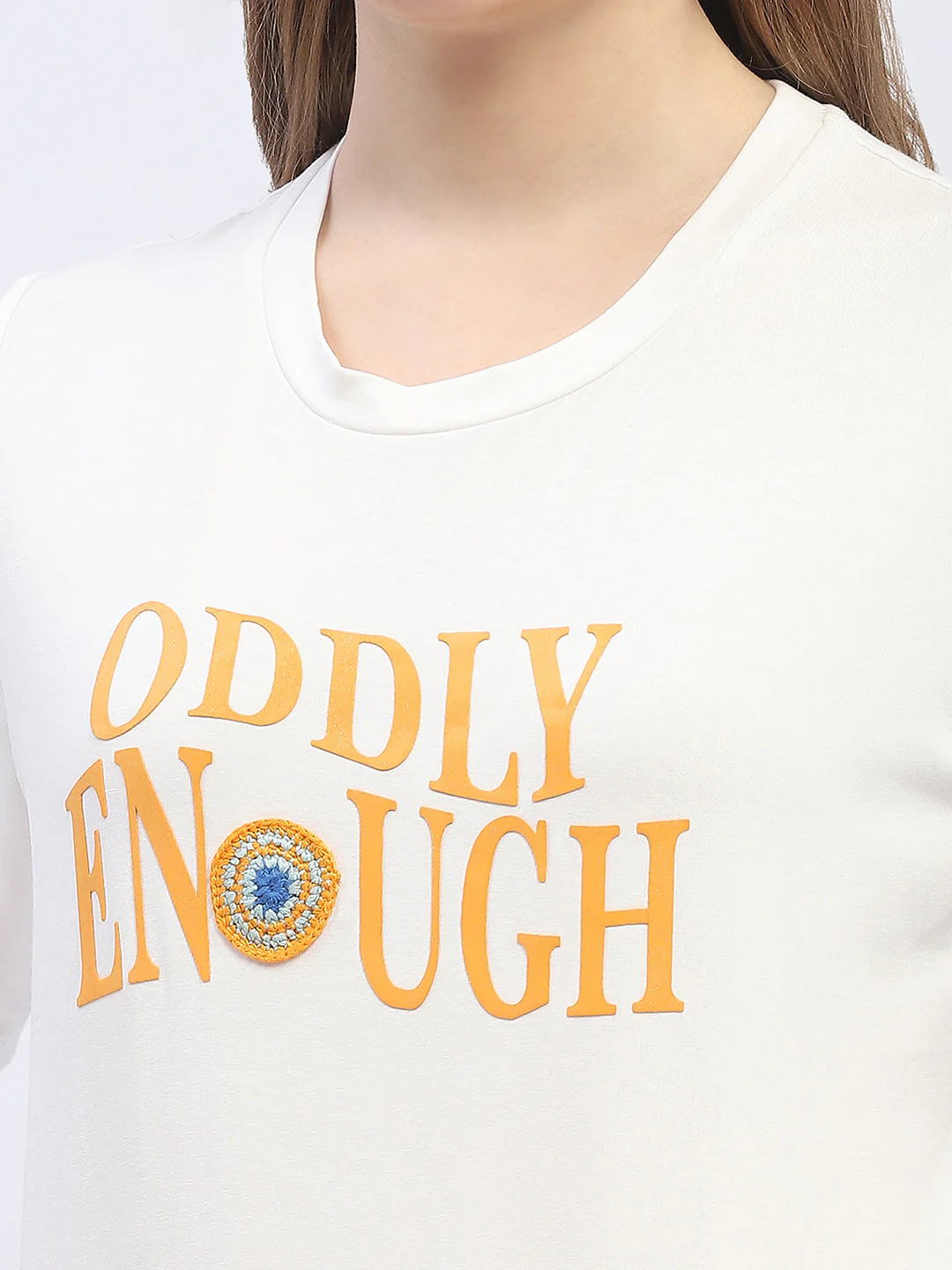 Madame Typography White Regular T-Shirt - Image 2