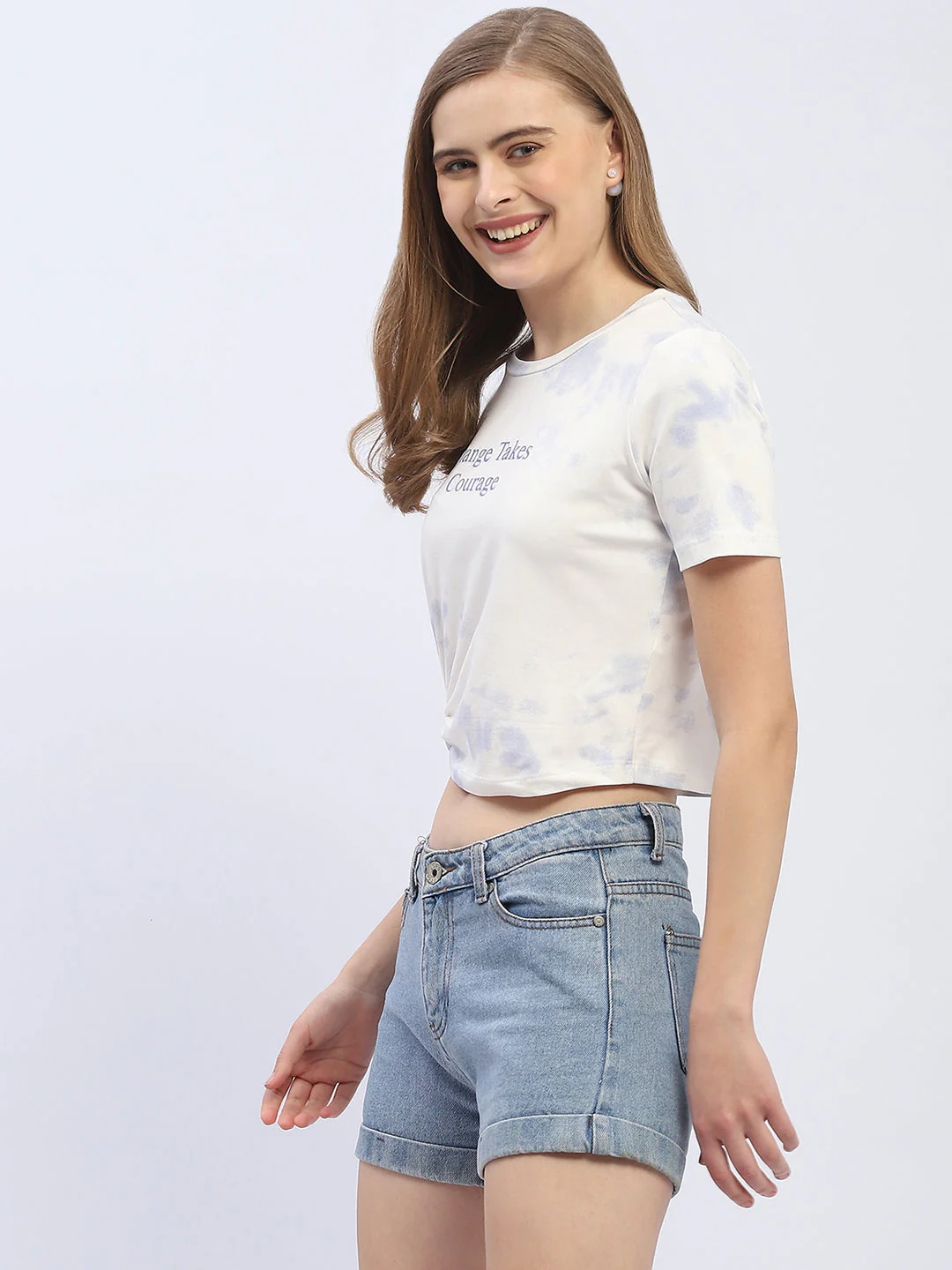 Madame Tie-Dye White Crop T-Shirt - Image 4
