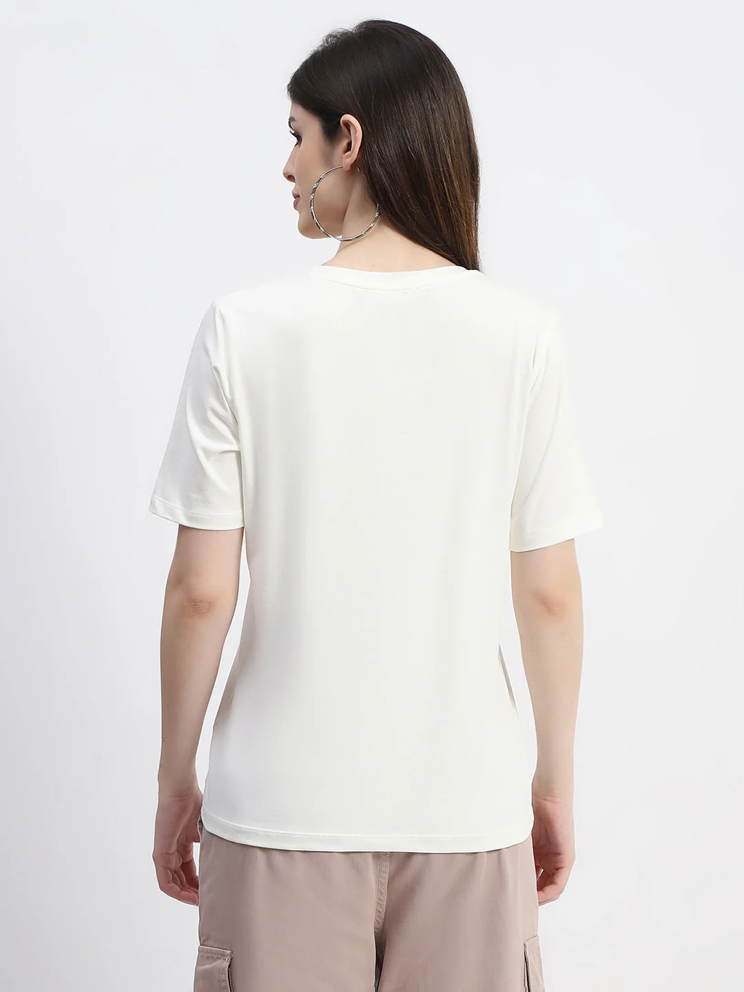 Madame Typography Print Off White Cotton T-Shirt - Image 5
