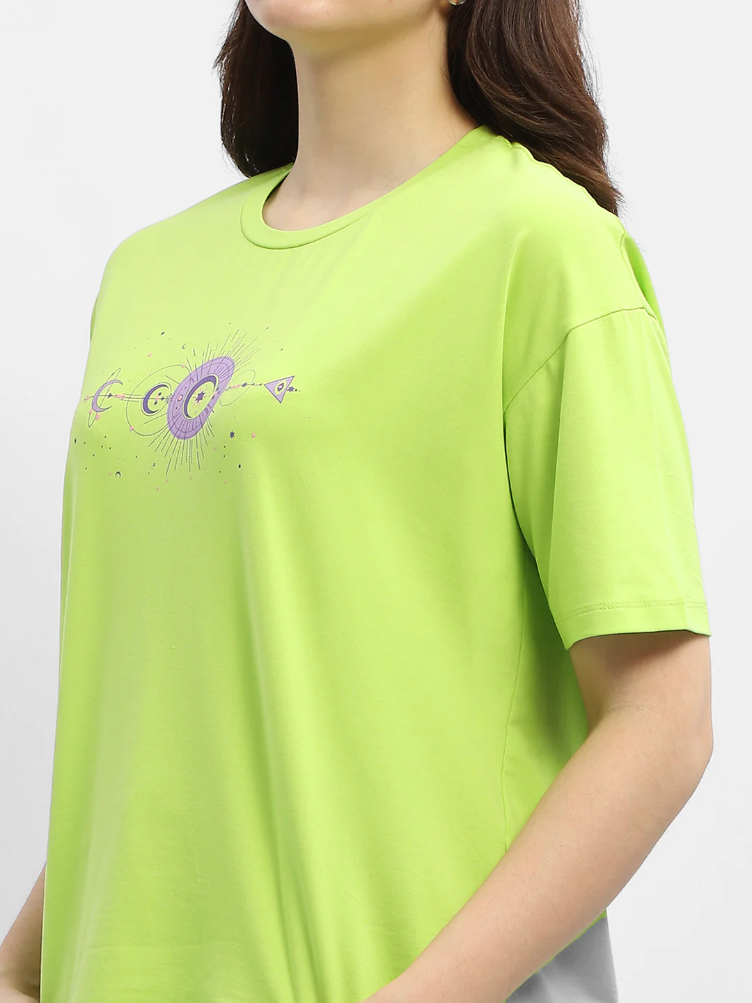 Madame Graphic Print Neon Green Cotton T-Shirt - Image 7