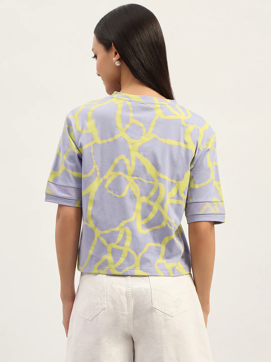 Madame Tie Dye Typography Adorned Cotton Mauve T-Shirt - Image 6