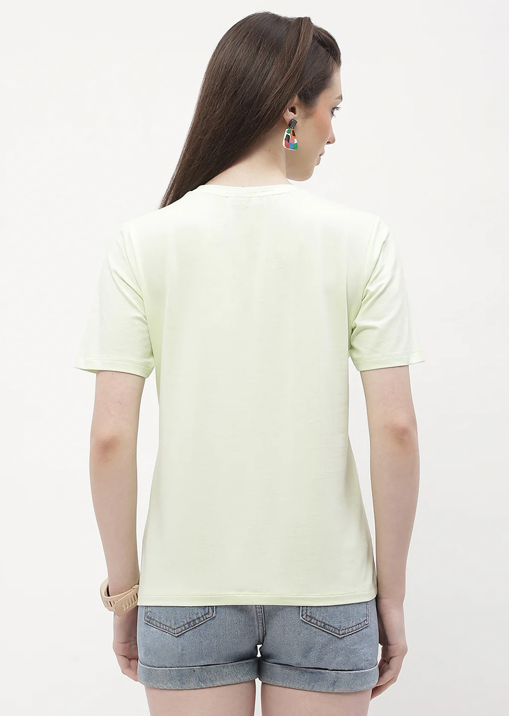 Madame Logo Print Neon Green Regular T-Shirt - Image 5