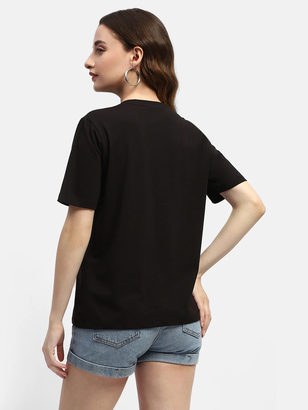 Madame Embroidered Black Regular T-Shirt - Image 6