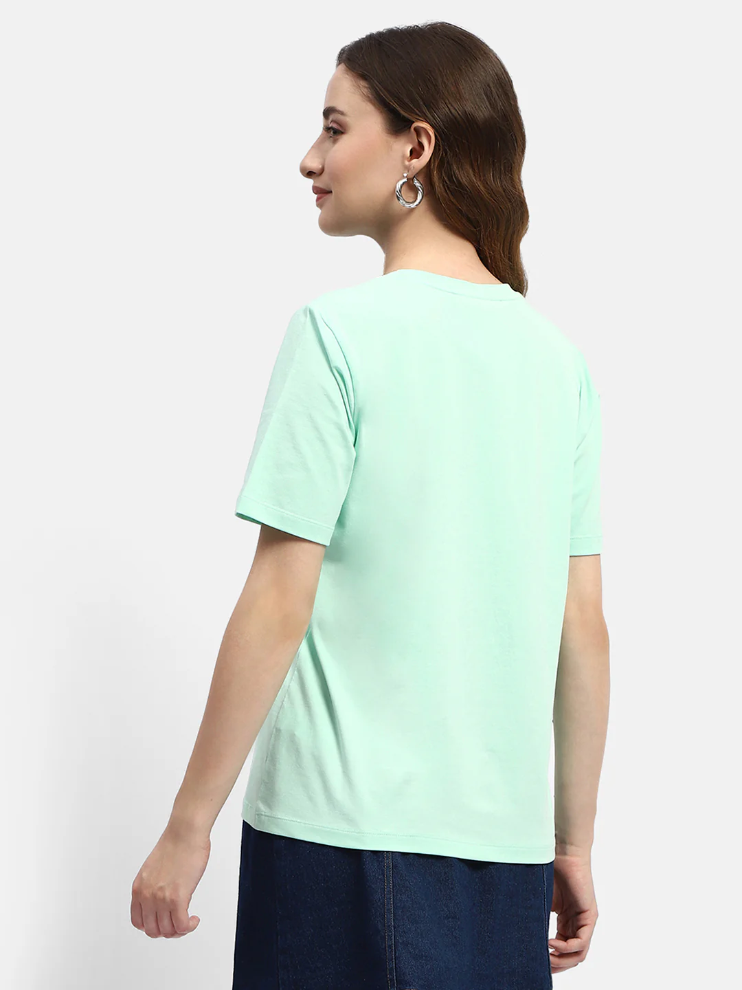 Madame Embroidered Mint Green Regular T-Shirt - Image 6