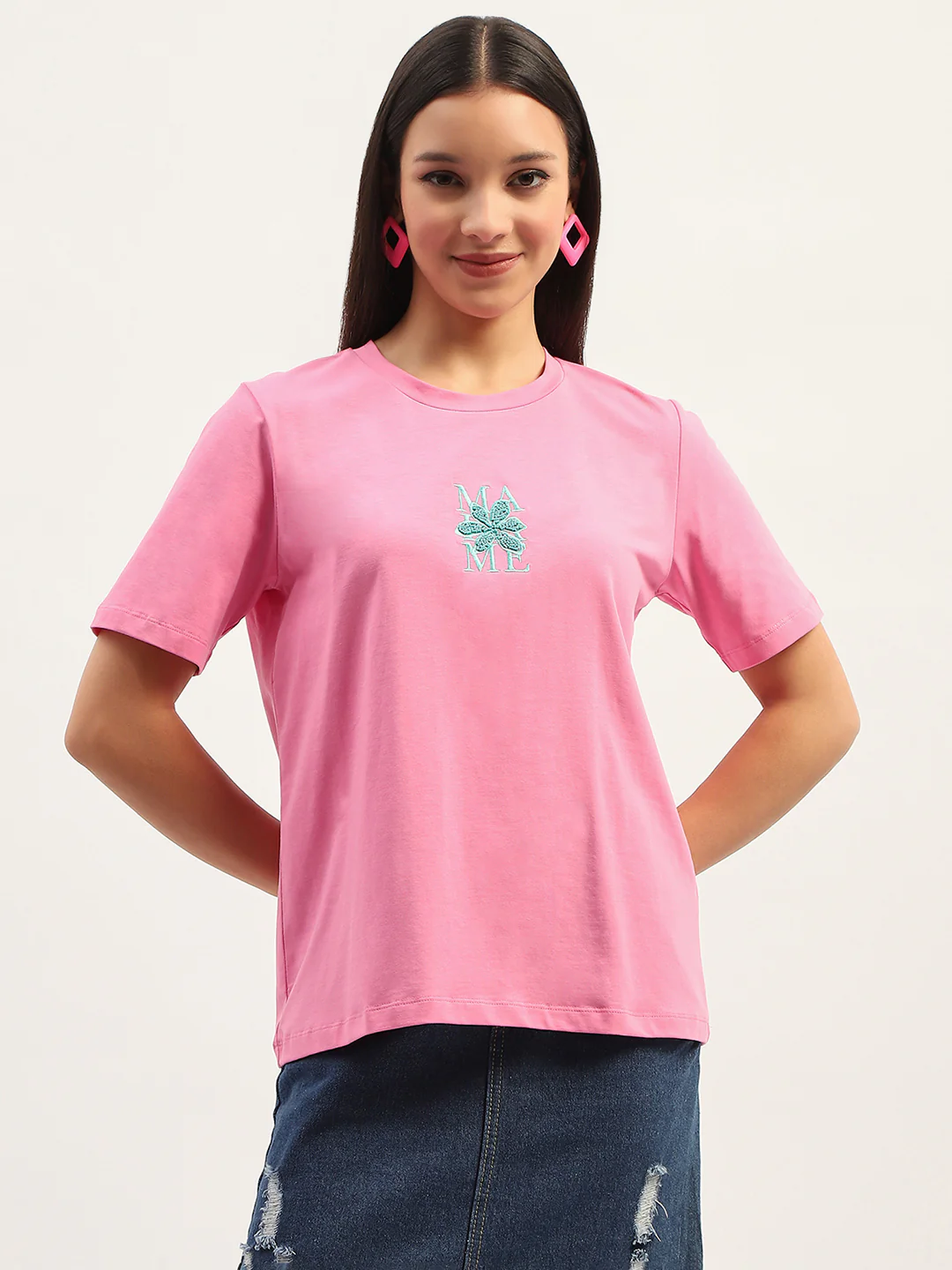 Madame Printed Pink T-Shirt - Image 3