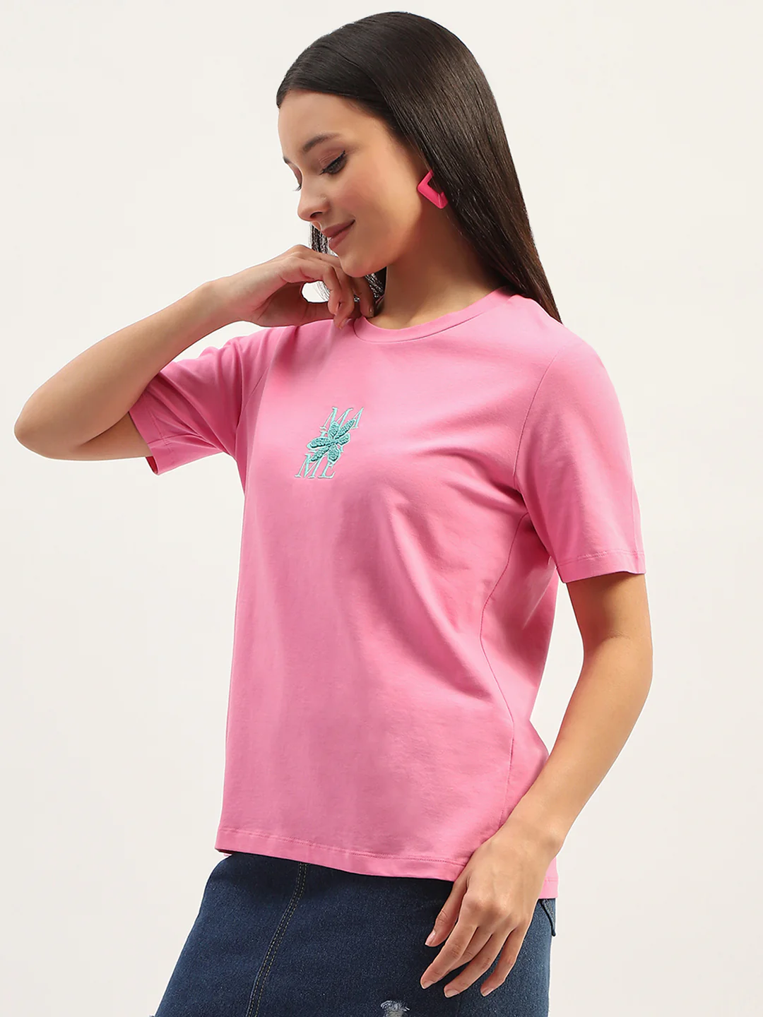 Madame Printed Pink T-Shirt - Image 5