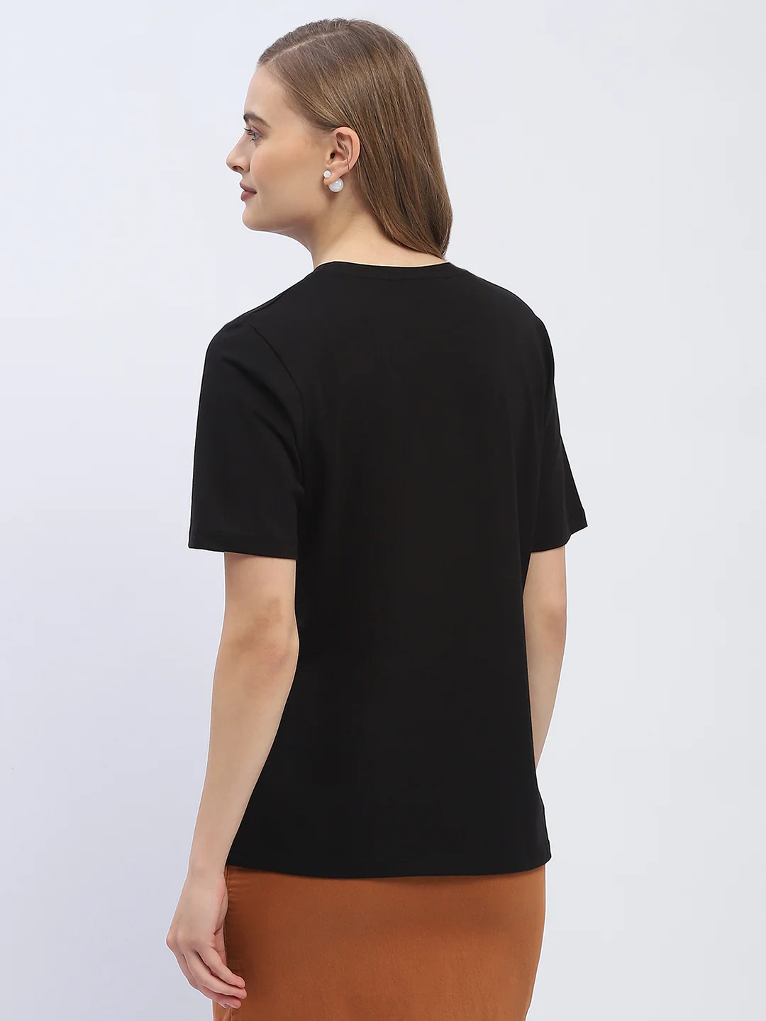 Madame Embellished Typography Black Regular T-Shirt - Image 5