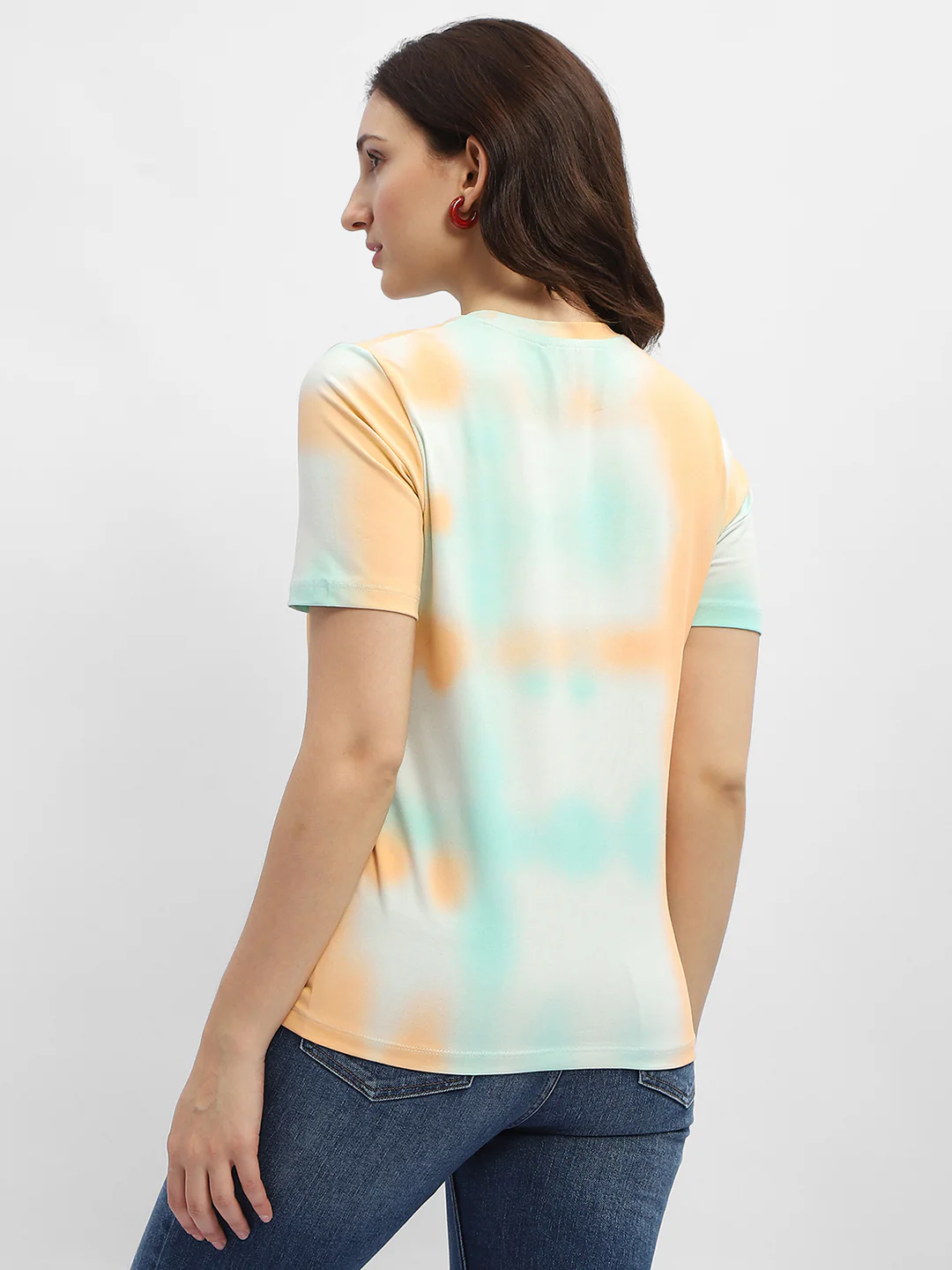 Madame Tie-Dye Orange Cotton T-Shirt - Image 5