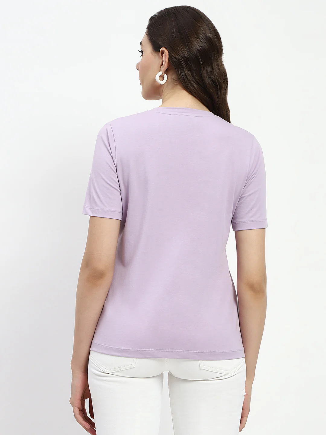 Madame Graphic Printed Mauve Cotton T-Shirt - Image 6