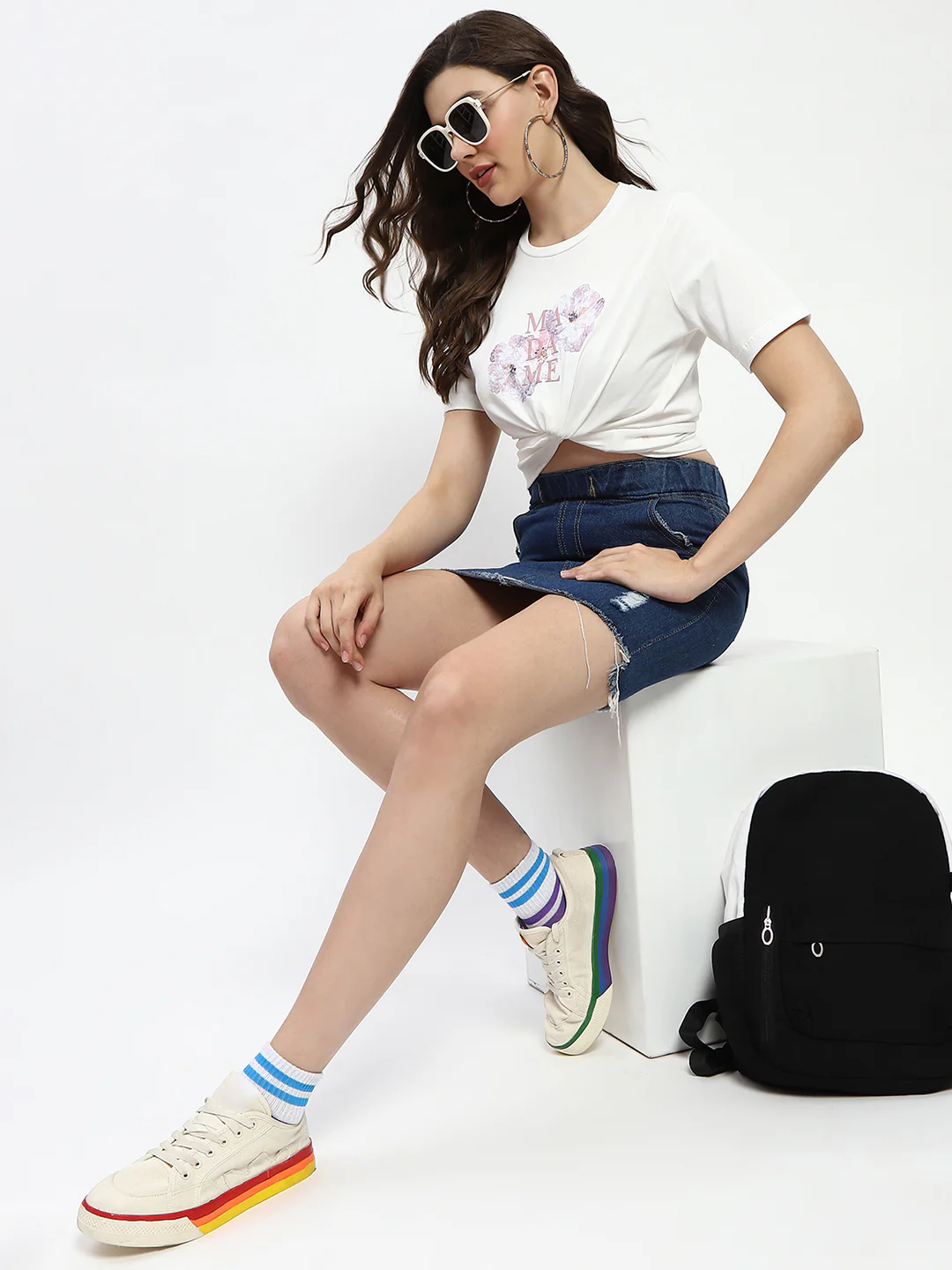 Madame Graphic Print White Cotton T-Shirt - Image 2