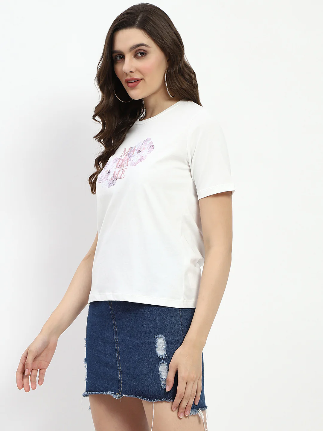 Madame Graphic Print White Cotton T-Shirt - Image 5