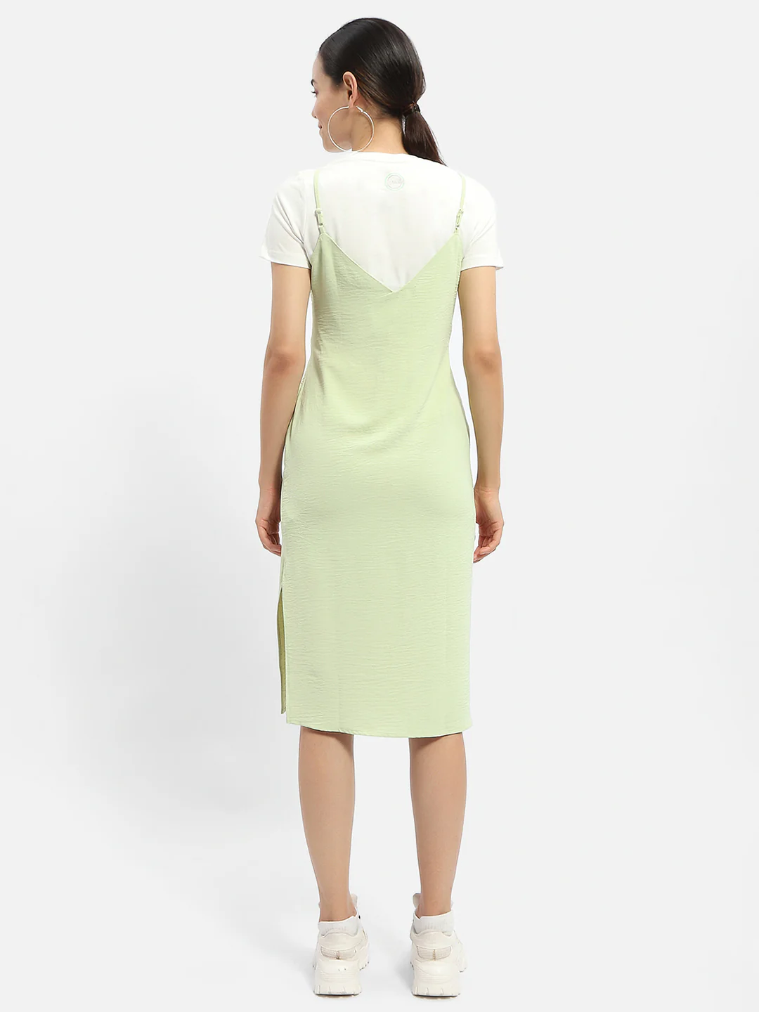 Madame Knotted Pastel Green Midi Dress - Image 5