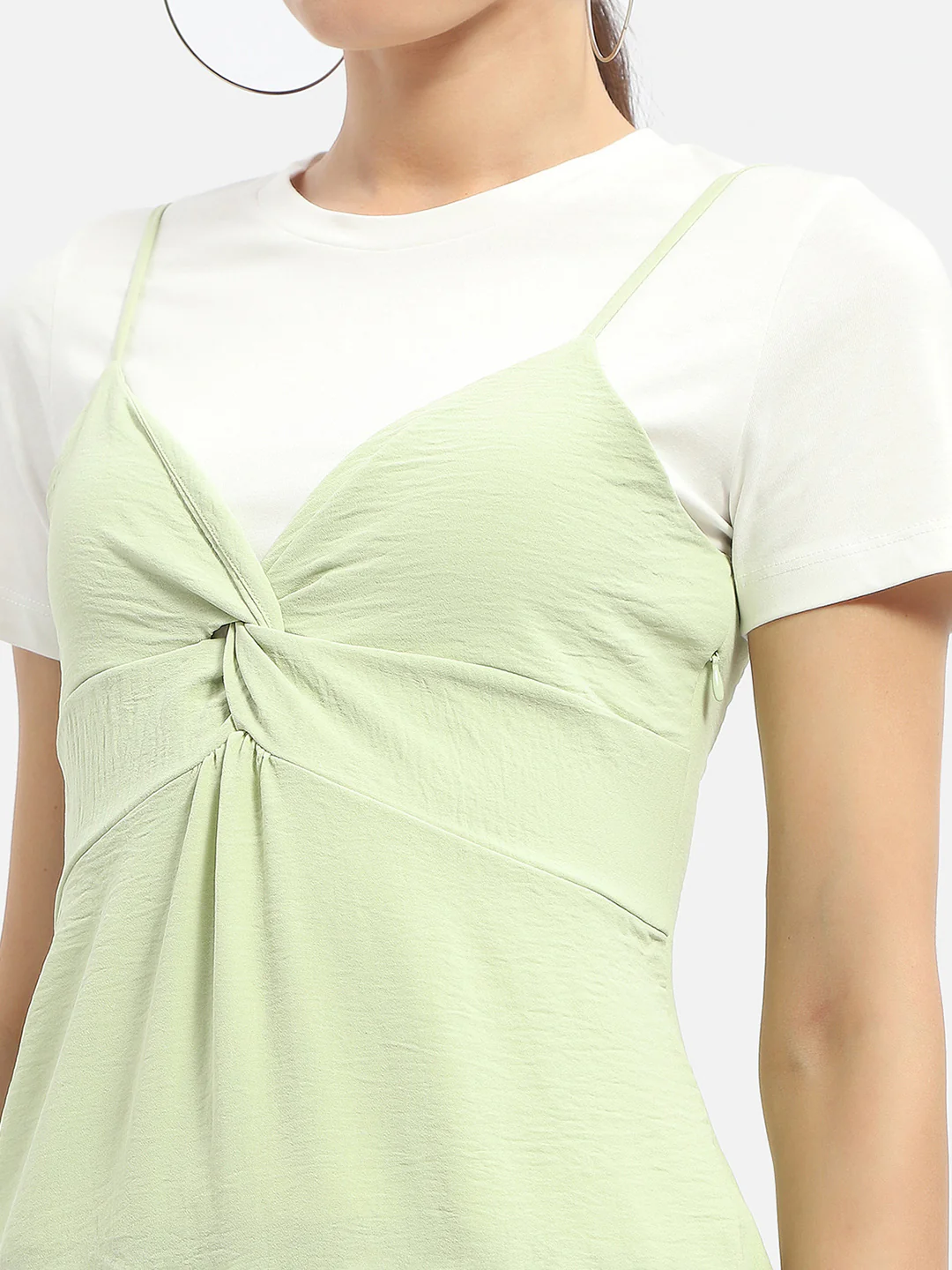 Madame Knotted Pastel Green Midi Dress - Image 6