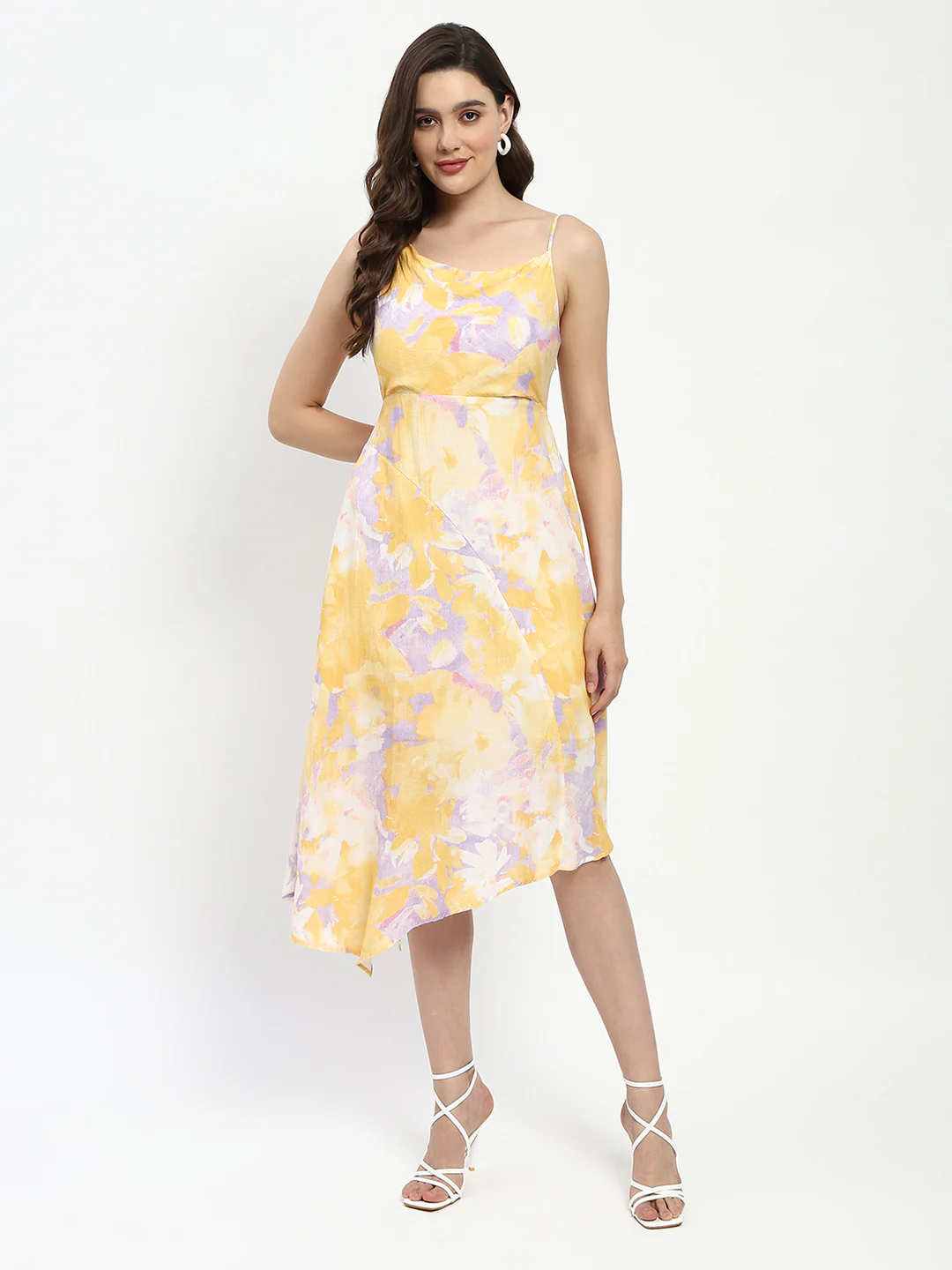 Madame Mustard Fit And Flare Cotton Blend Midi Dress - Image 3