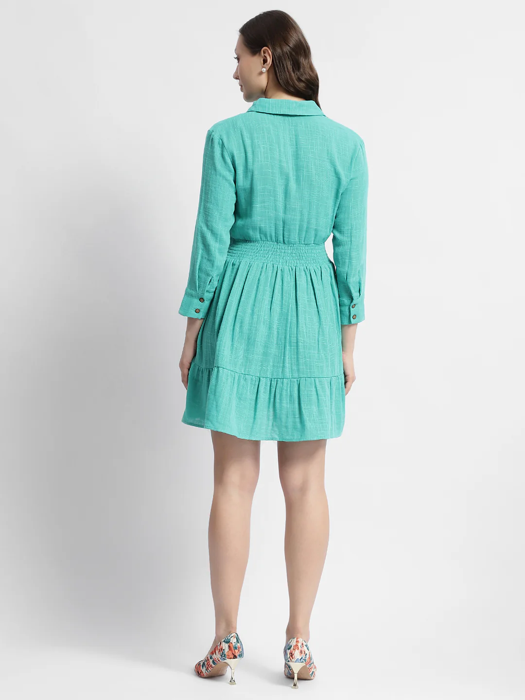Madame Fit And Flare Sea Green Mini Dress - Image 6
