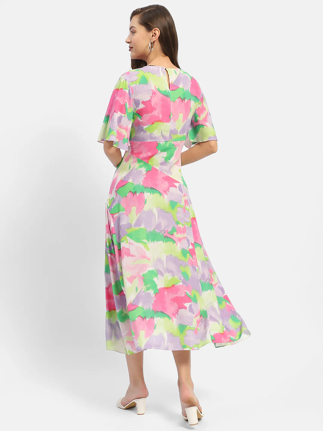 Madame Floral Print Pink Maxi Dress - Image 5