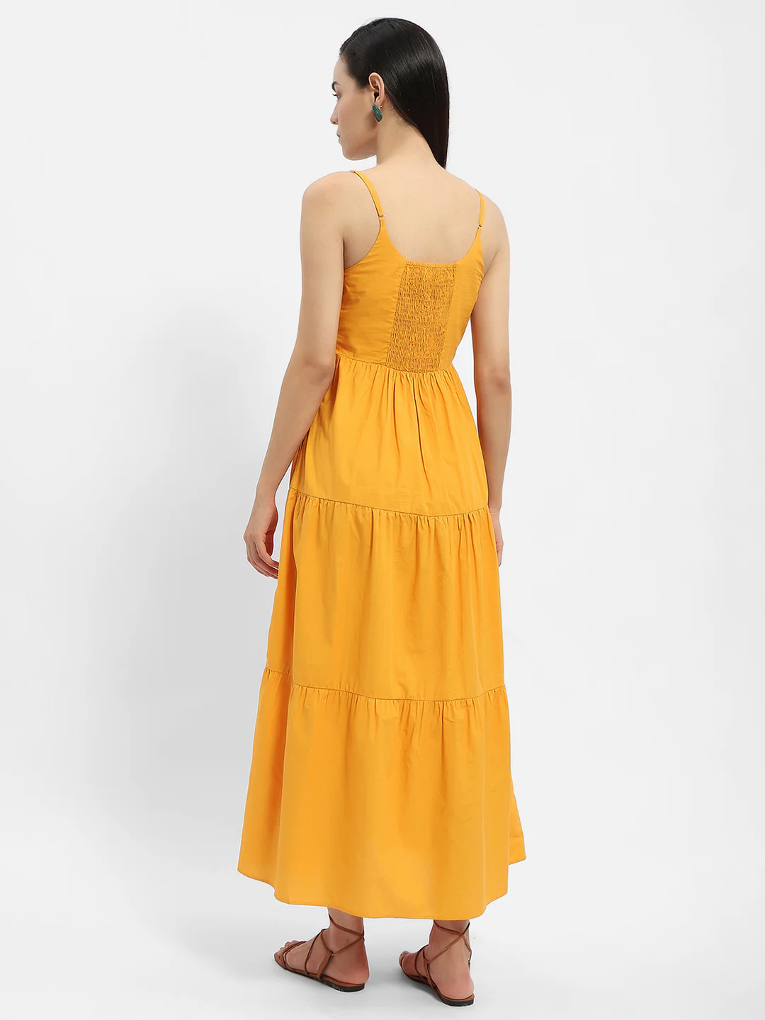 Madame Cami Neck Orange Tiered Maxi Dress - Image 5