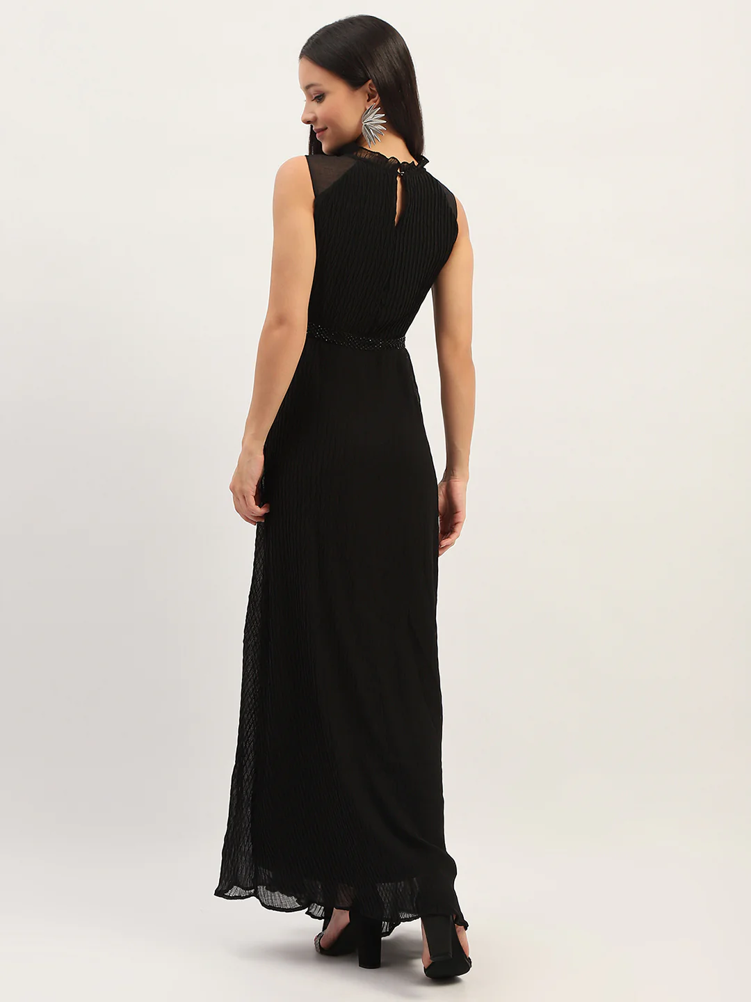 Madame Fit And Flare Black Maxi Dress - Image 6
