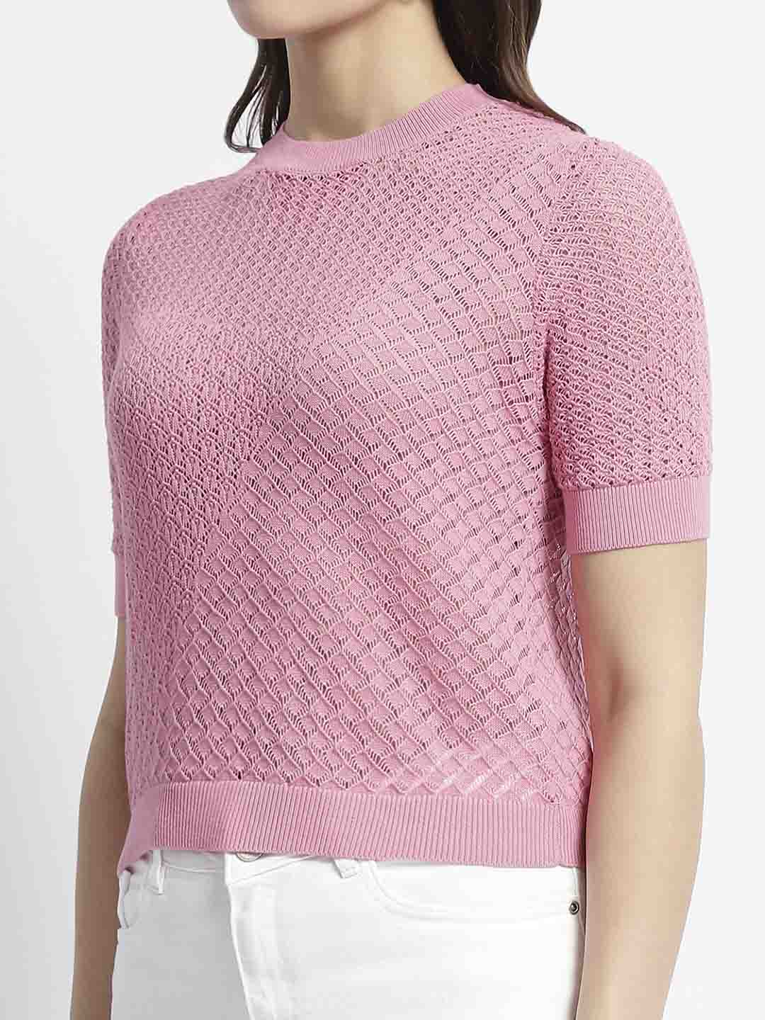 Madame Pink Knitted Crew Neck Top - Image 7