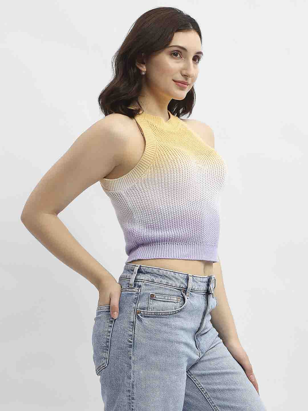 Madame Ombre Effect Lilac Halter Neck Top - Image 4