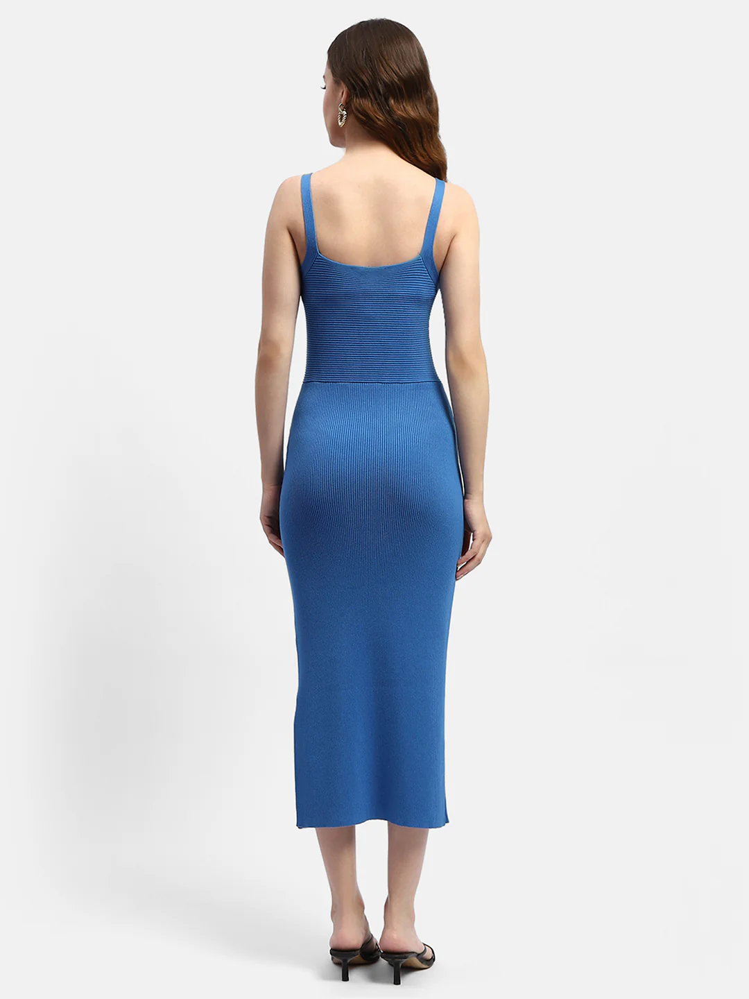 Madame V-Neck Cobalt Blue Bodycon Dress - Image 5