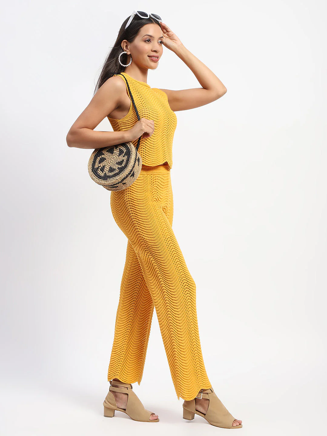 Madame Cotton Crochet Yellow Coord Set