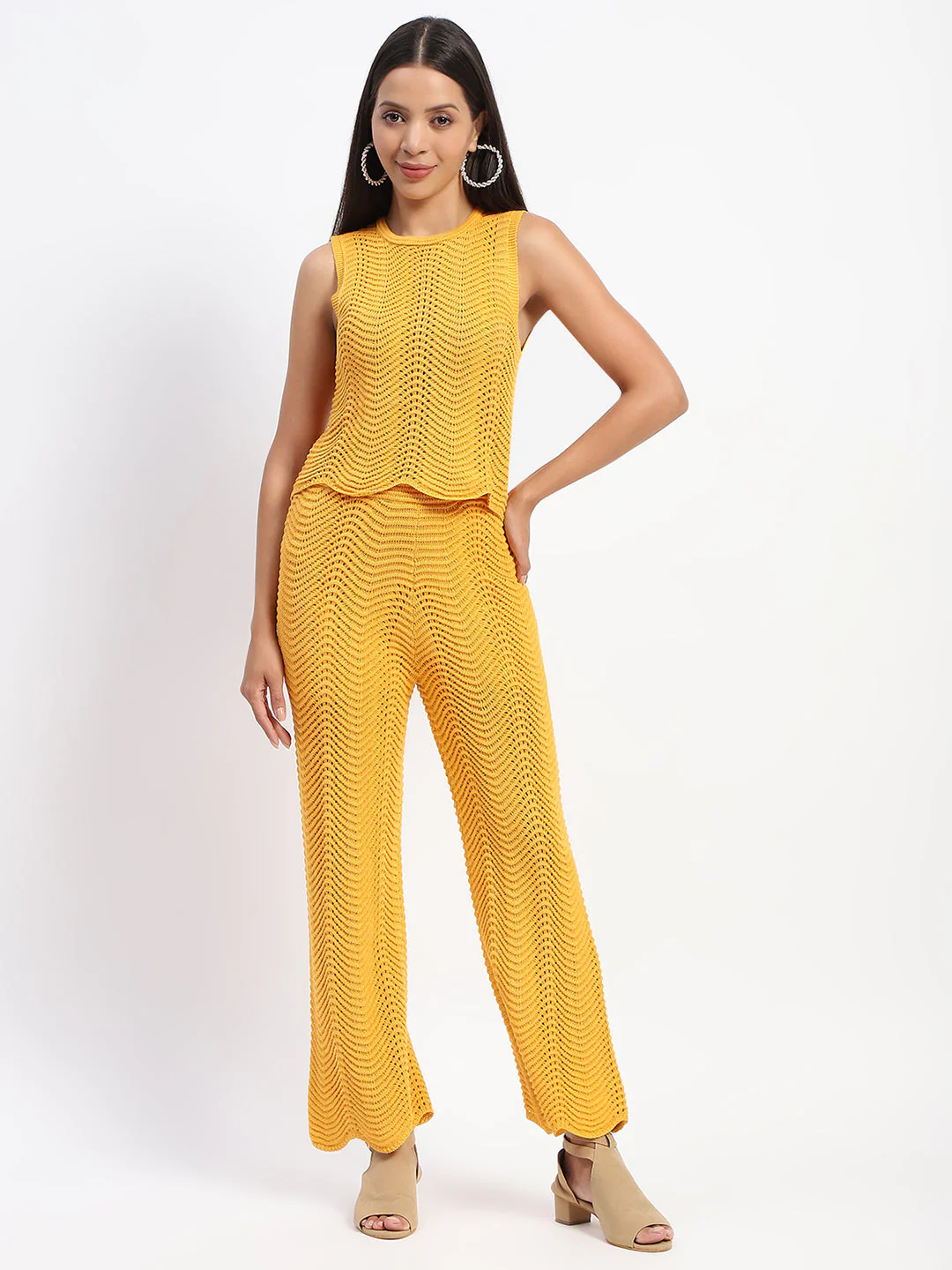 Madame Cotton Crochet Yellow Coord Set - Image 3