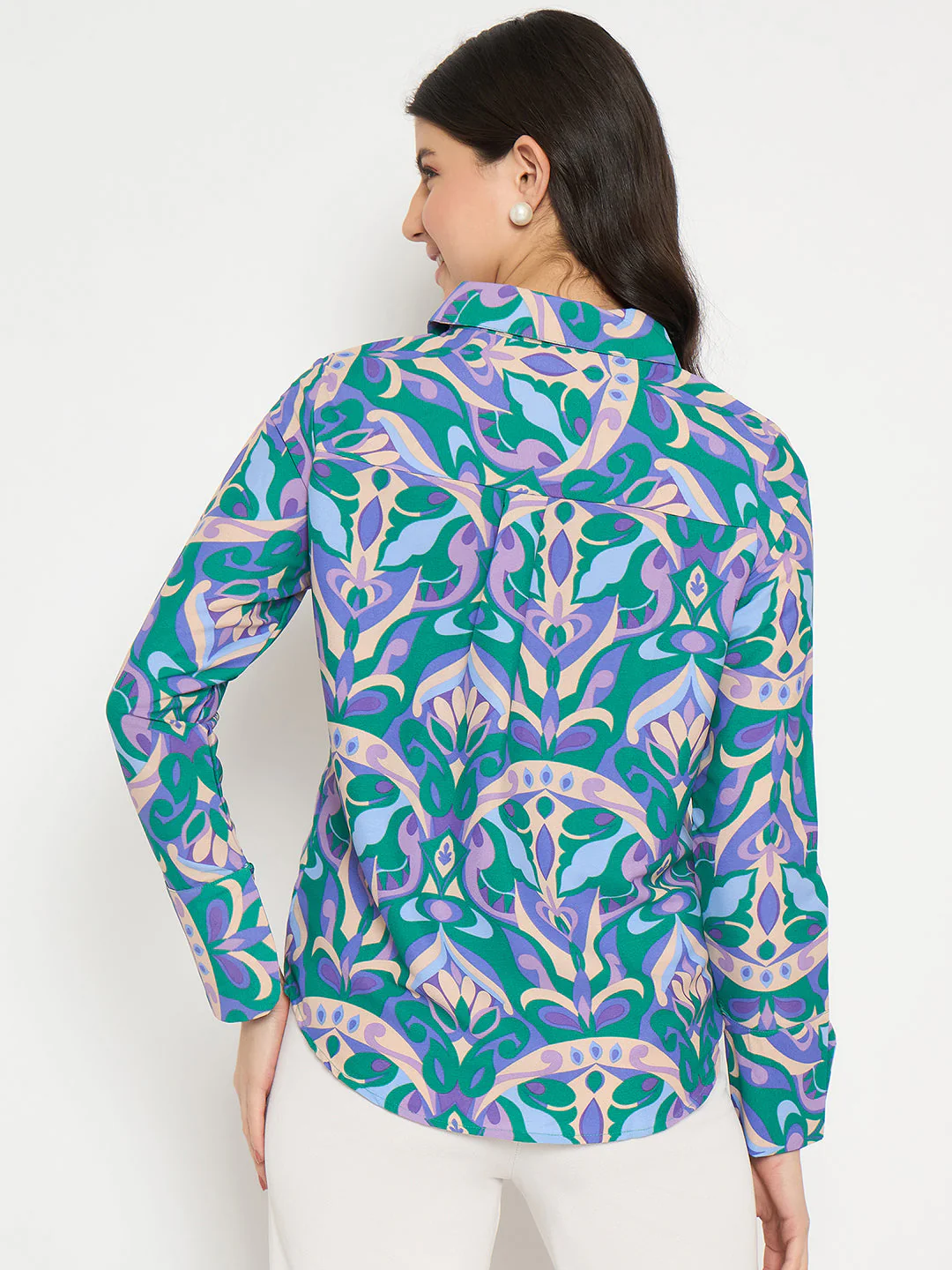 Madame All Over Print Full Sleeve Green Shirt - Image 6
