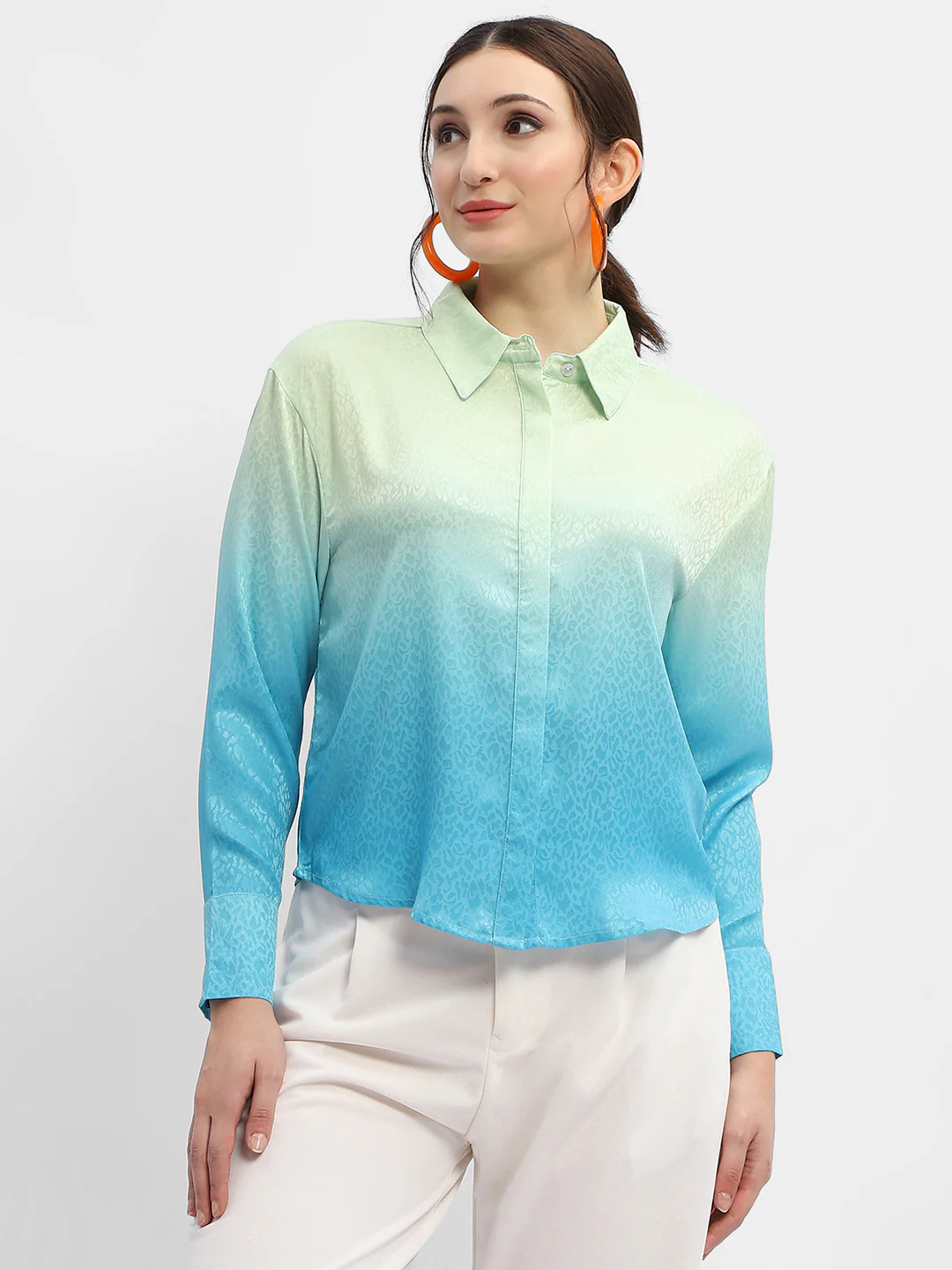 Madame Green And Blue Ombre Shirt