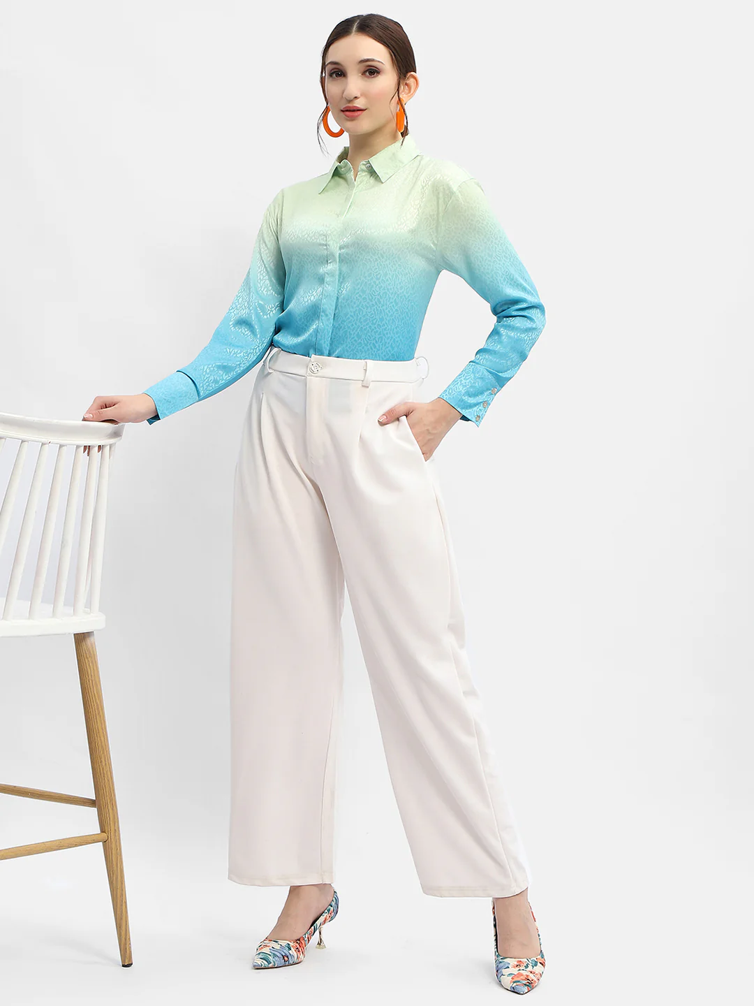 Madame Green And Blue Ombre Shirt - Image 2