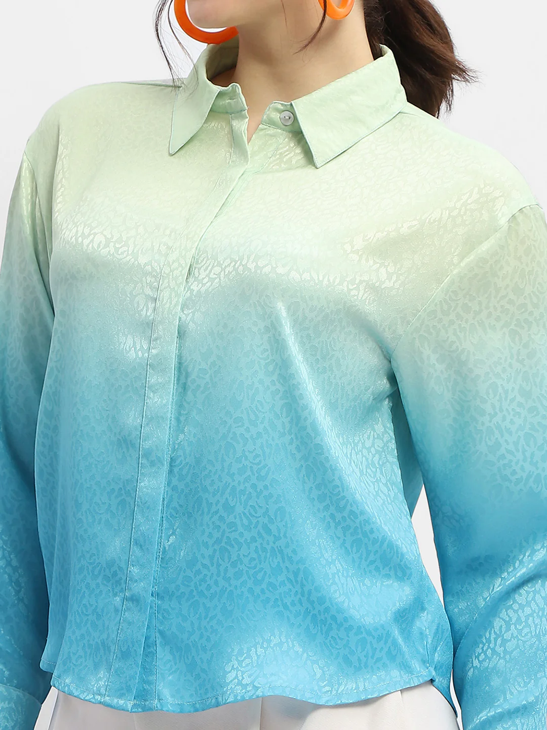 Madame Green And Blue Ombre Shirt - Image 6