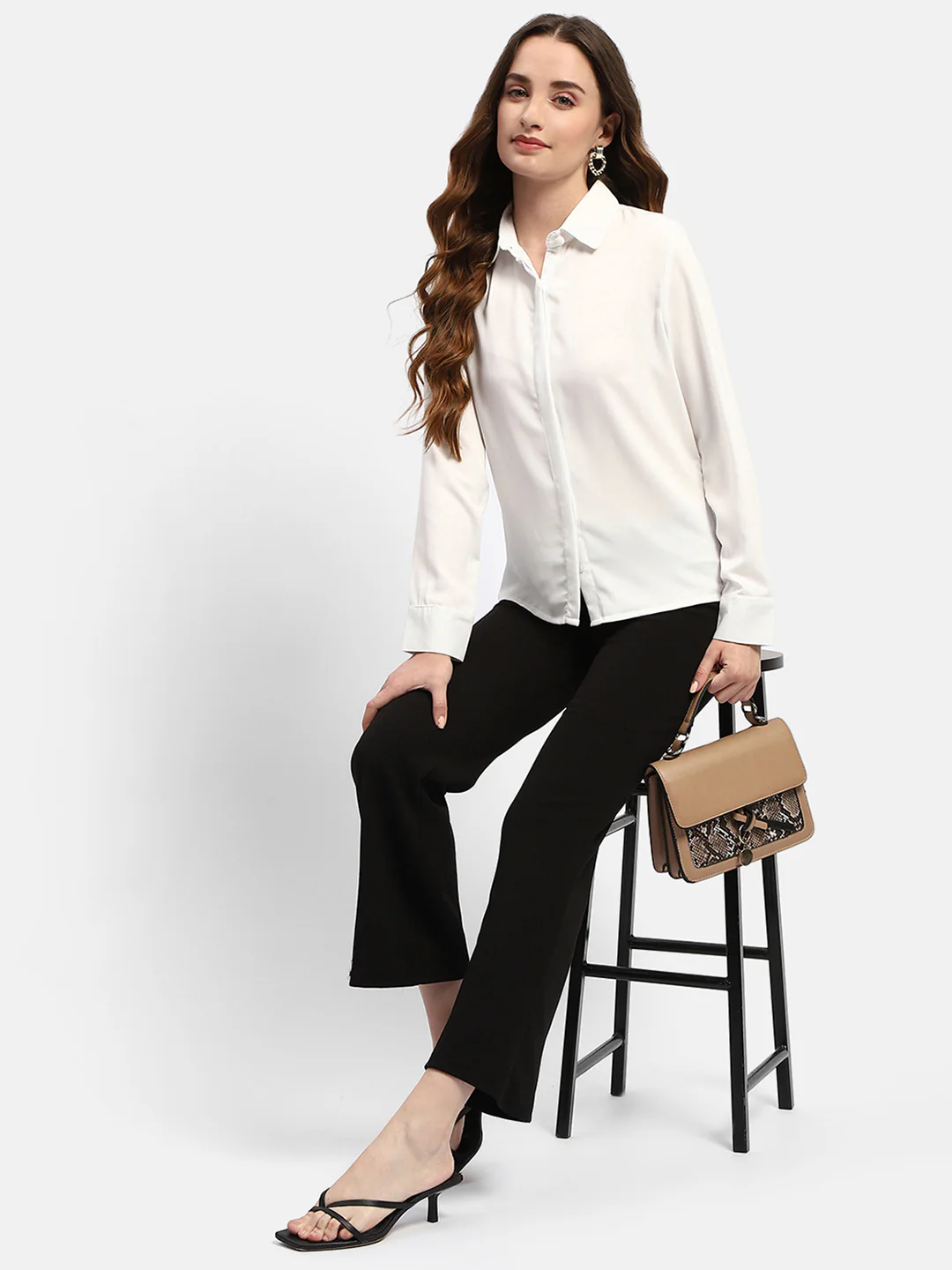 Madame Solid White Regular Shirt - Image 2