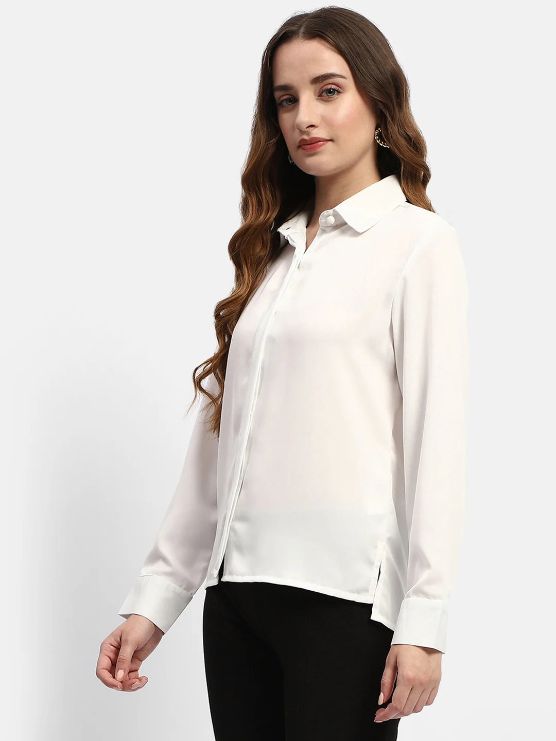 Madame Solid White Regular Shirt - Image 4