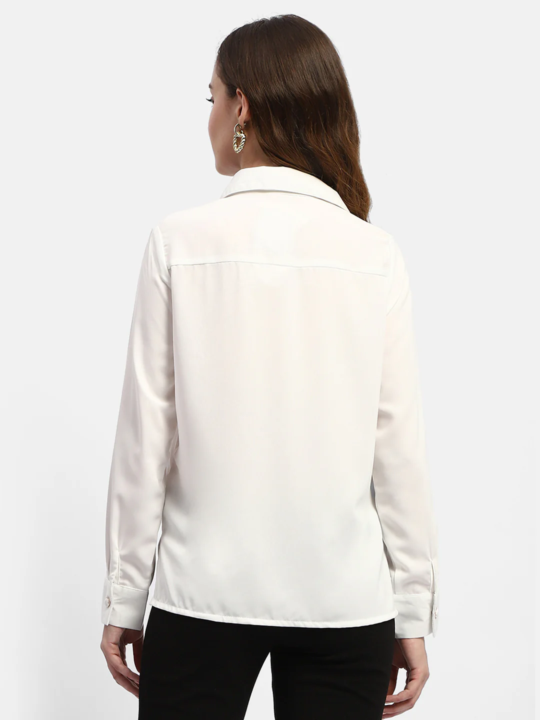 Madame Solid White Regular Shirt - Image 5