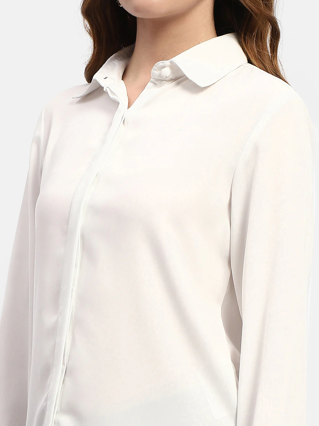 Madame Solid White Regular Shirt - Image 6