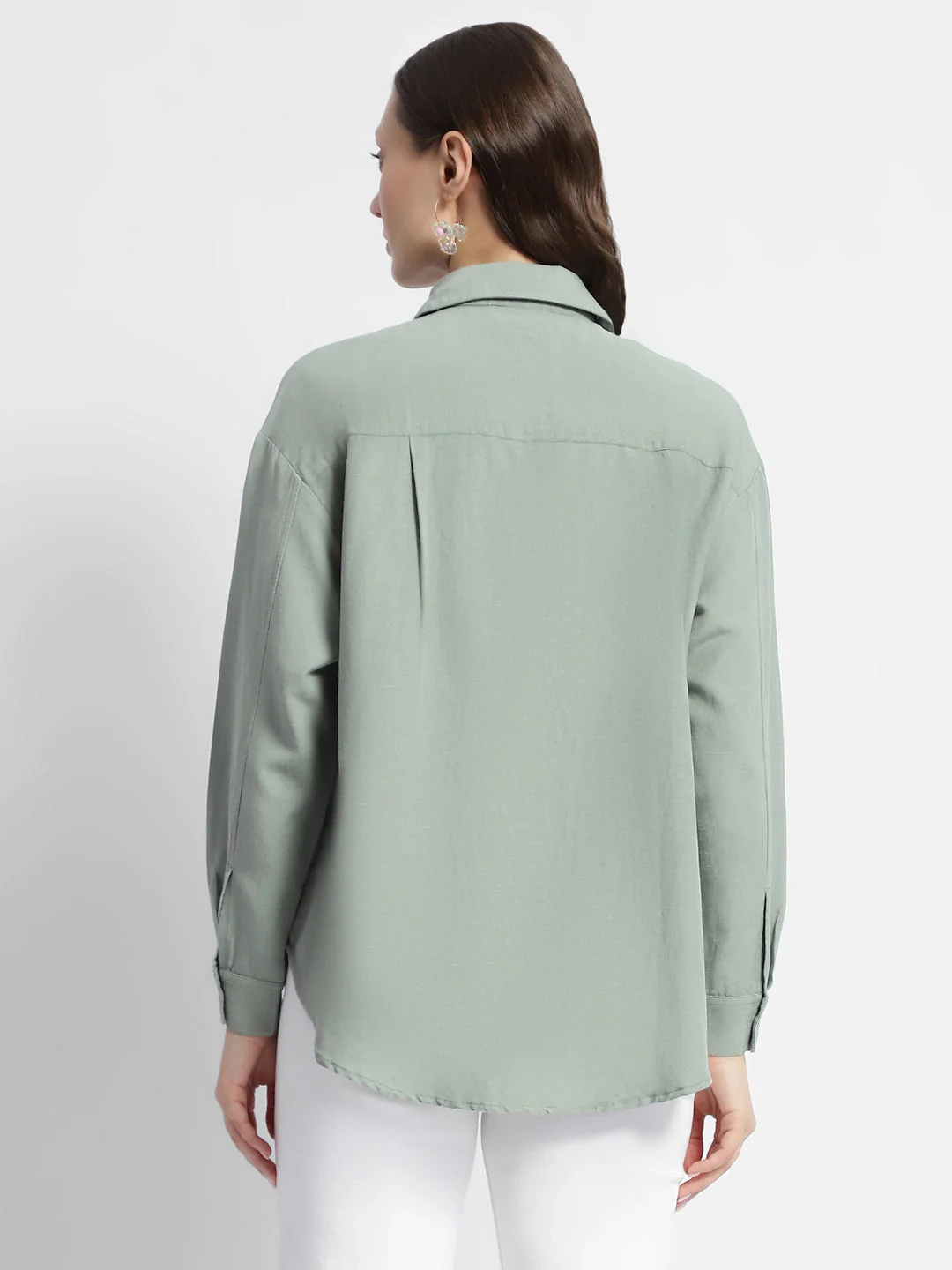Madame Dusty Green Regular Full Sleeve Shirt - Image 5