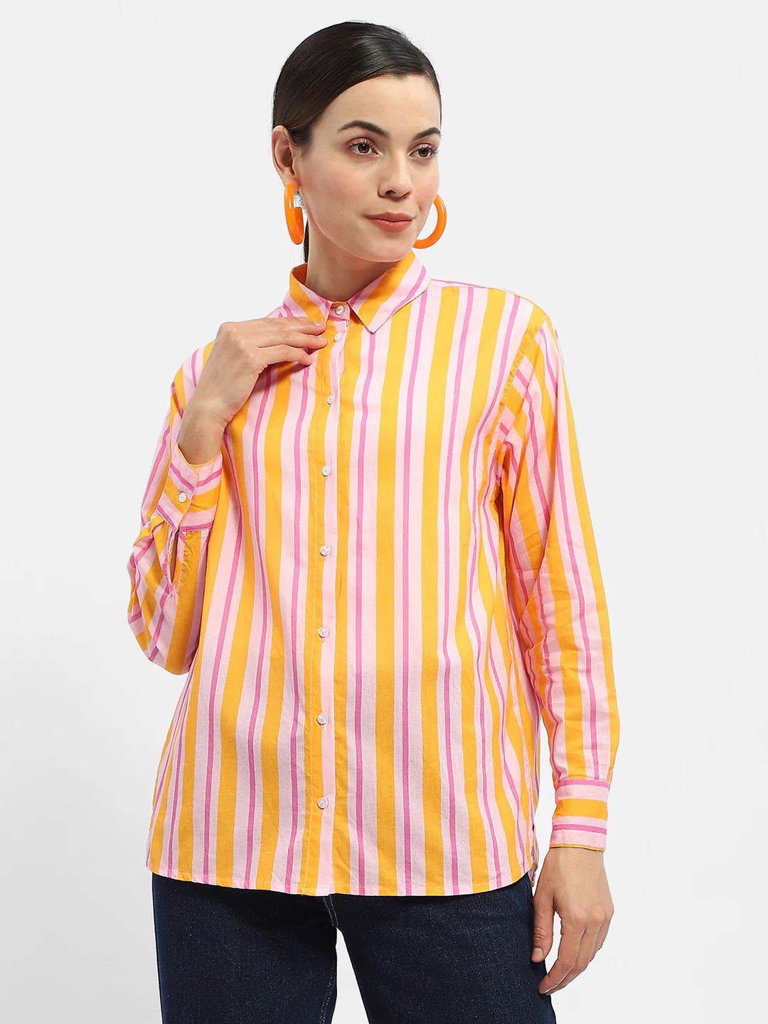 Madame Striped Mustard Yellow Shirt - Image 2