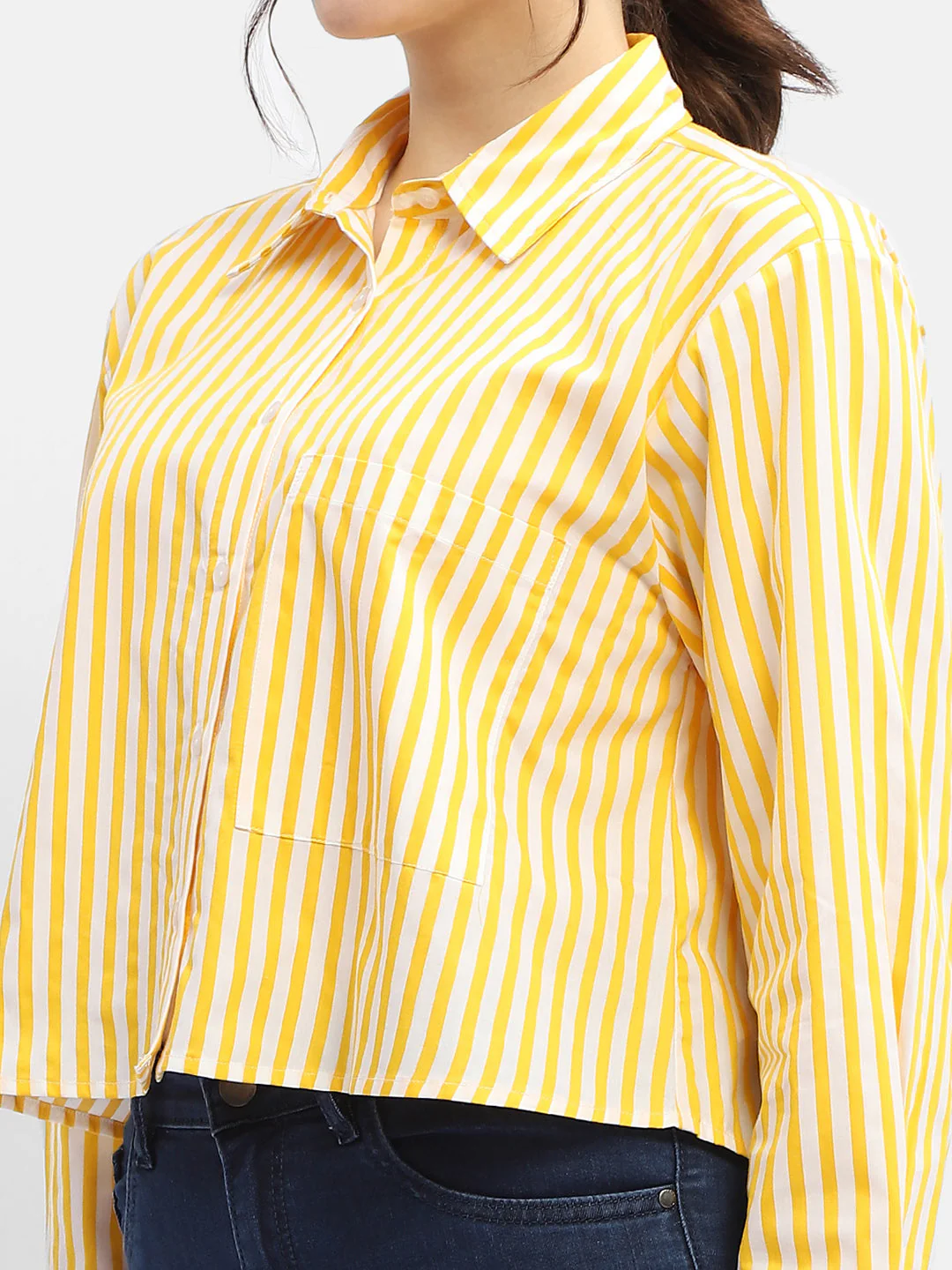 Madame Striped Yellow Regular Shirt - Image 2