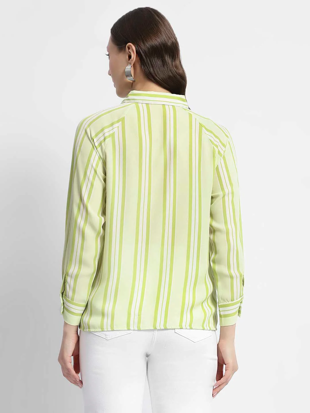 Madame Lime Green Stripe Shirt - Image 6