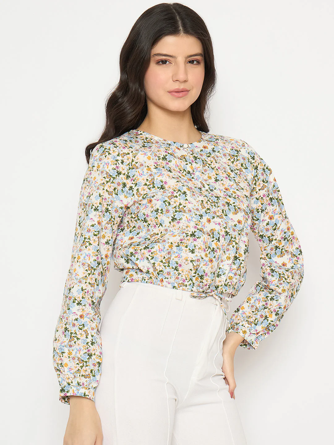 Madame All Over Print Full Sleeve Multicolor Top - Image 4